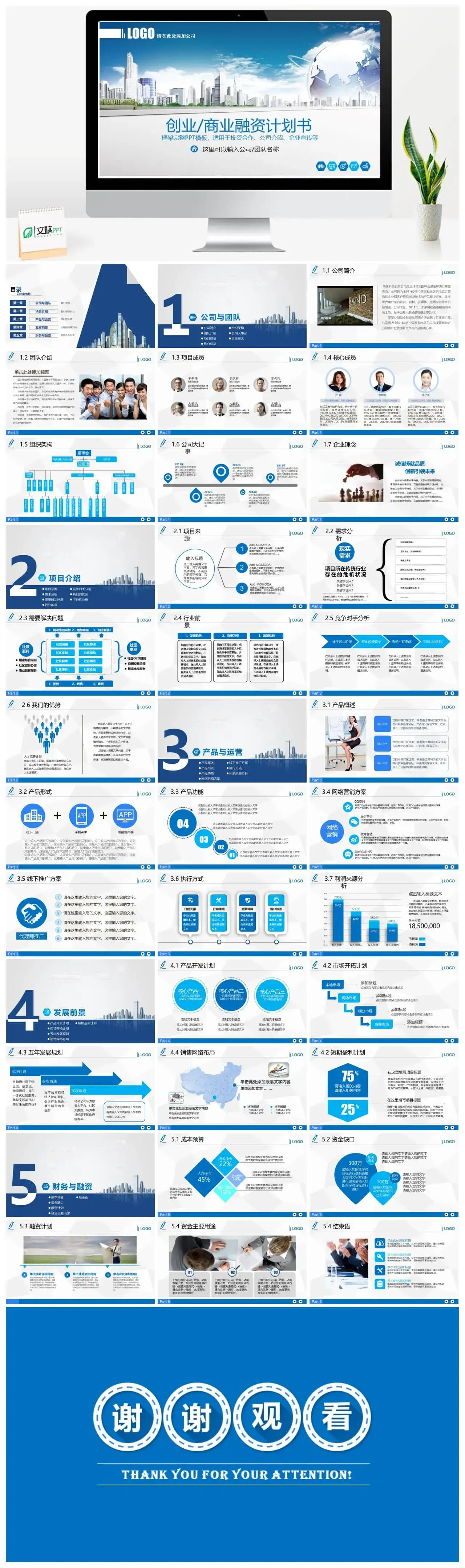高端大气投资合作计划书PPT模板