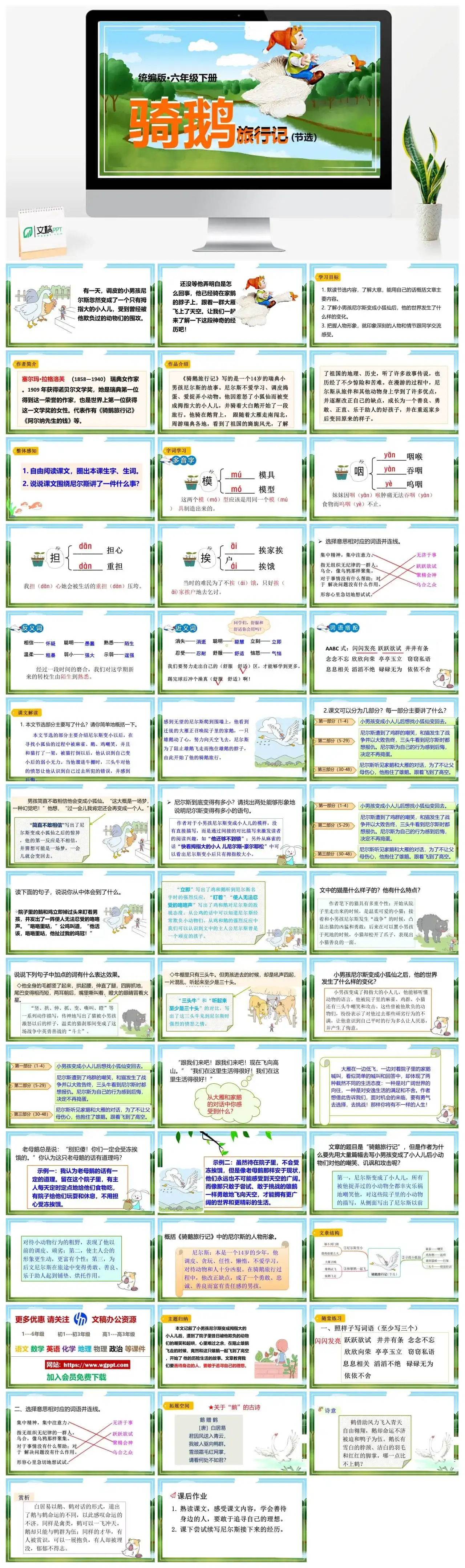 人教部编版语文六年级下册PPT课件骑鹅旅行记