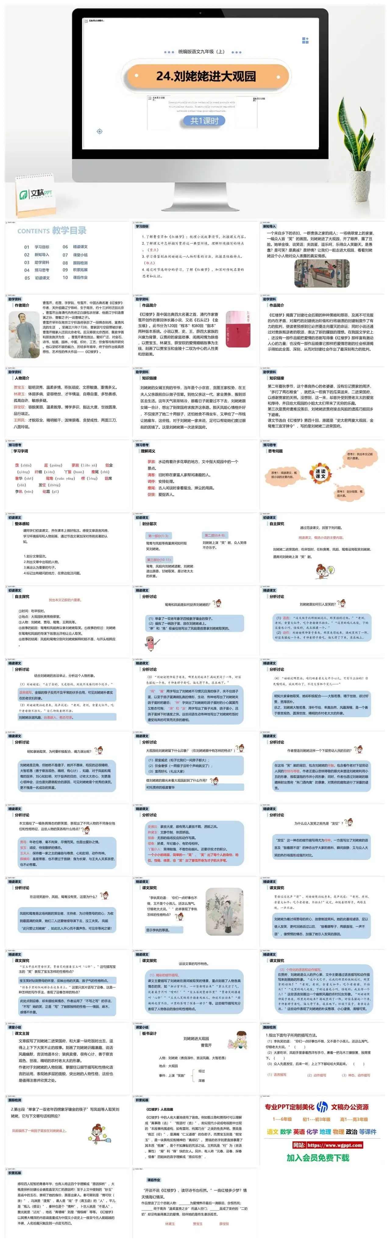 统编版九年级语文上册PPT课件刘姥姥进大观园