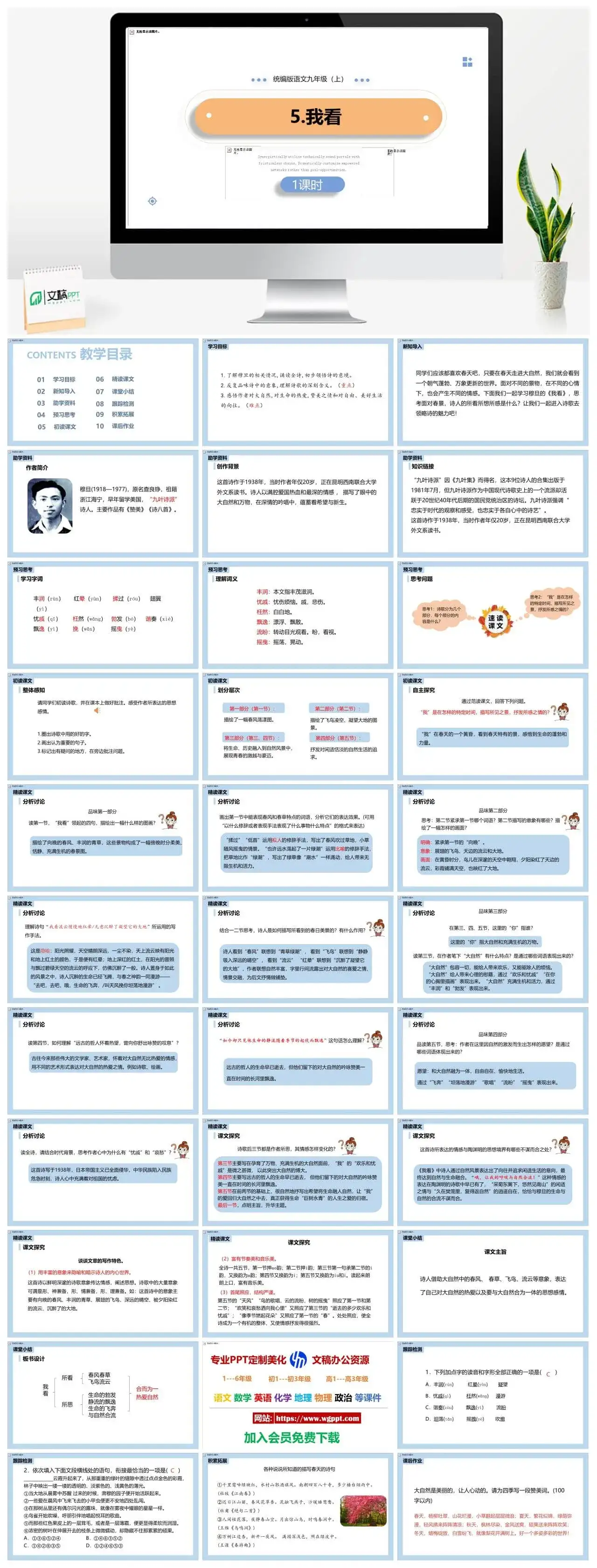 统编版九年级语文上册PPT课件我看