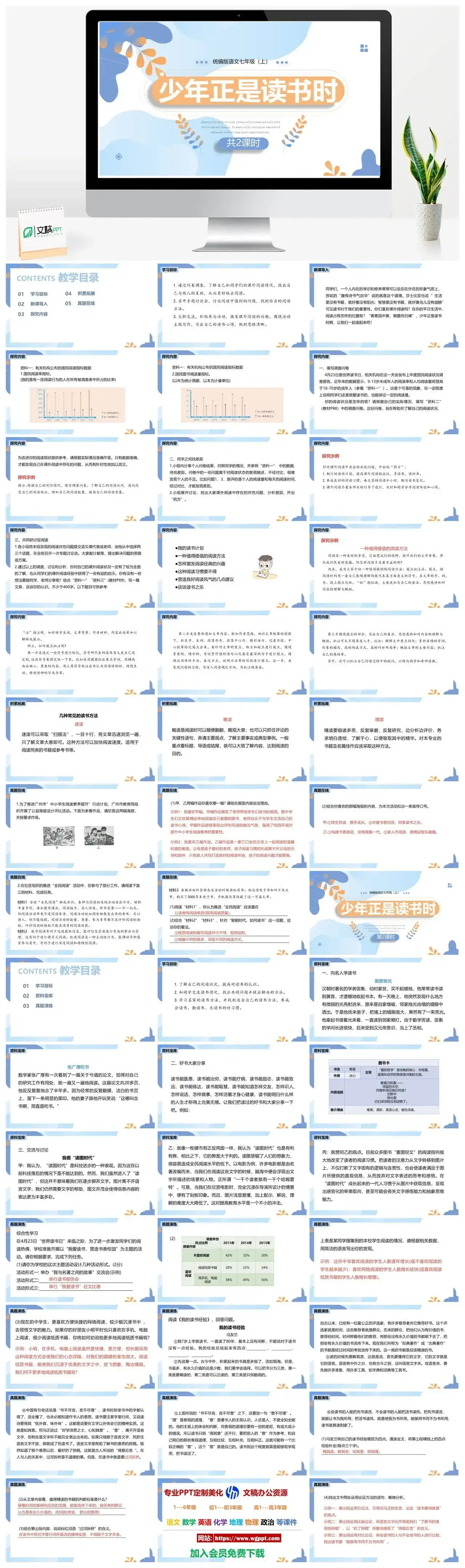 统编版七年级语文上册PPT课件少年正是读书时