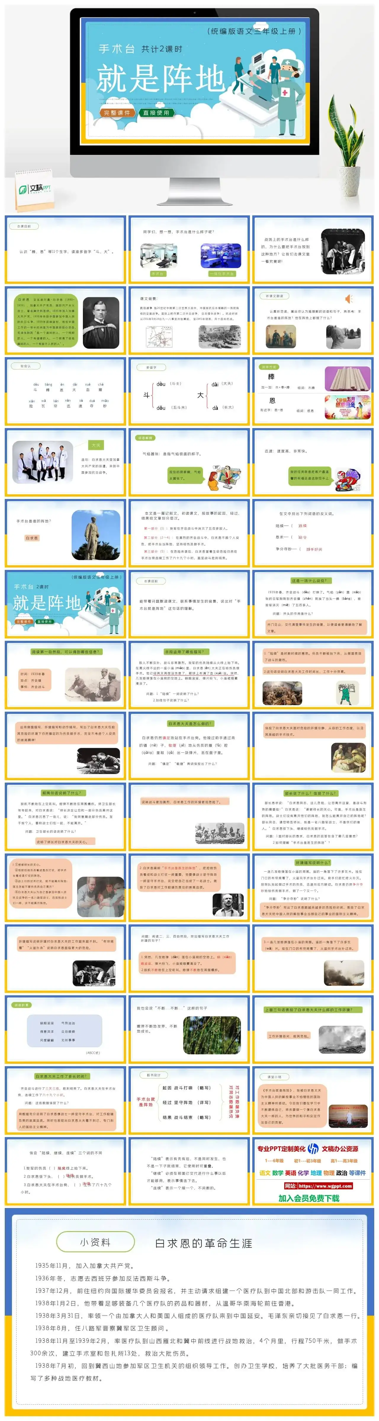 人教统编版语文三年级上册PPT课件手术台就是阵地