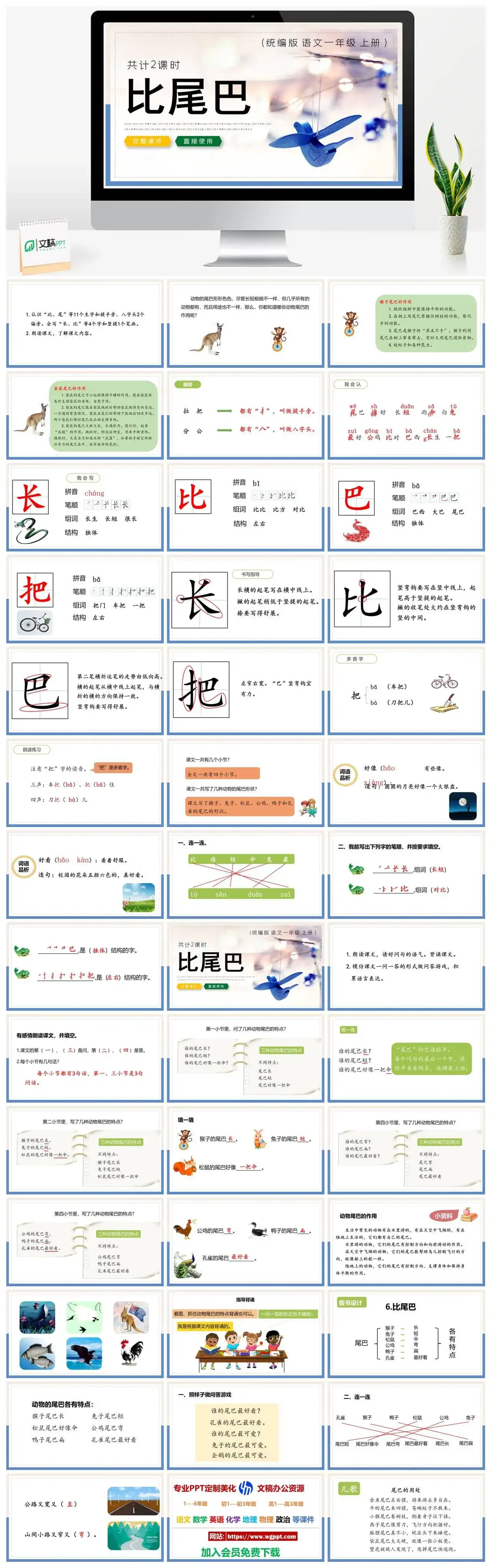 人教统编版语文一年级上册PPT课件比尾巴