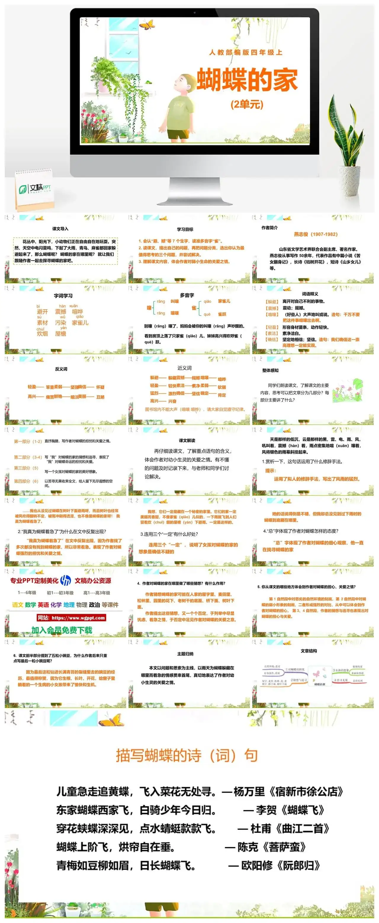 人教部编版语文四年级上册PPT课件蝴蝶的家