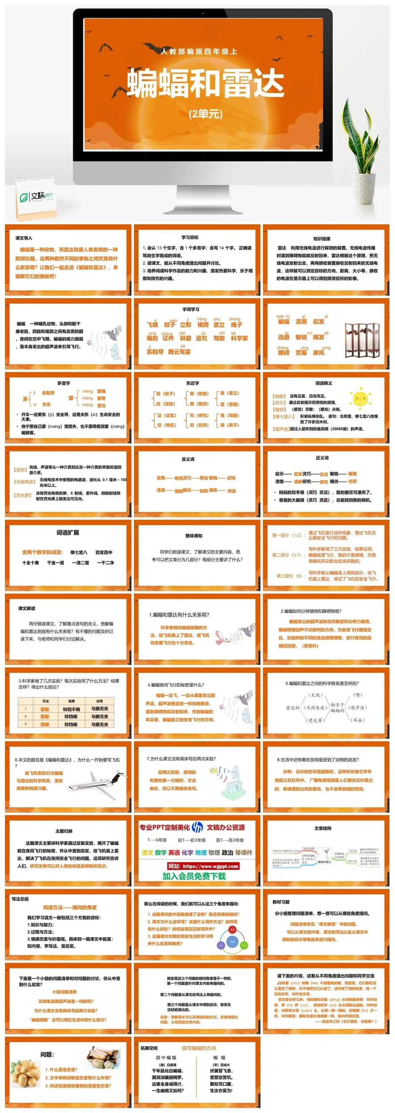 人教部编版语文四年级上册PPT课件蝙蝠和雷达