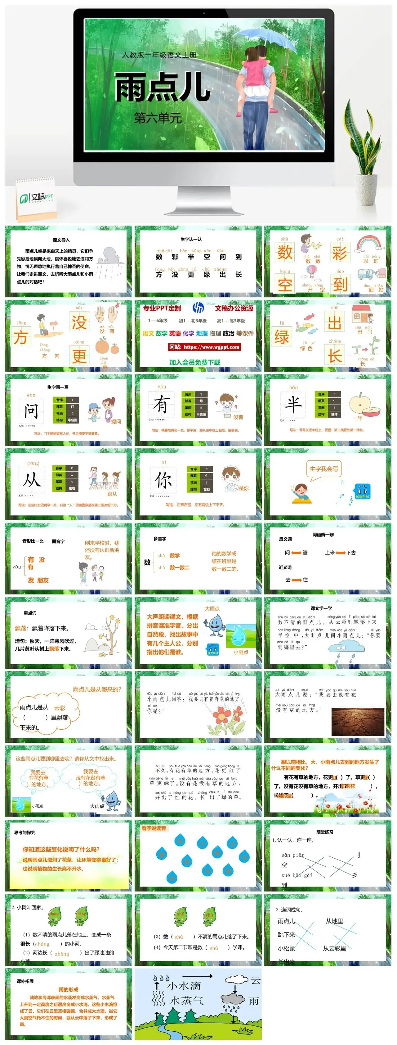 人教部编版语文一年级上册PPT课件雨点儿