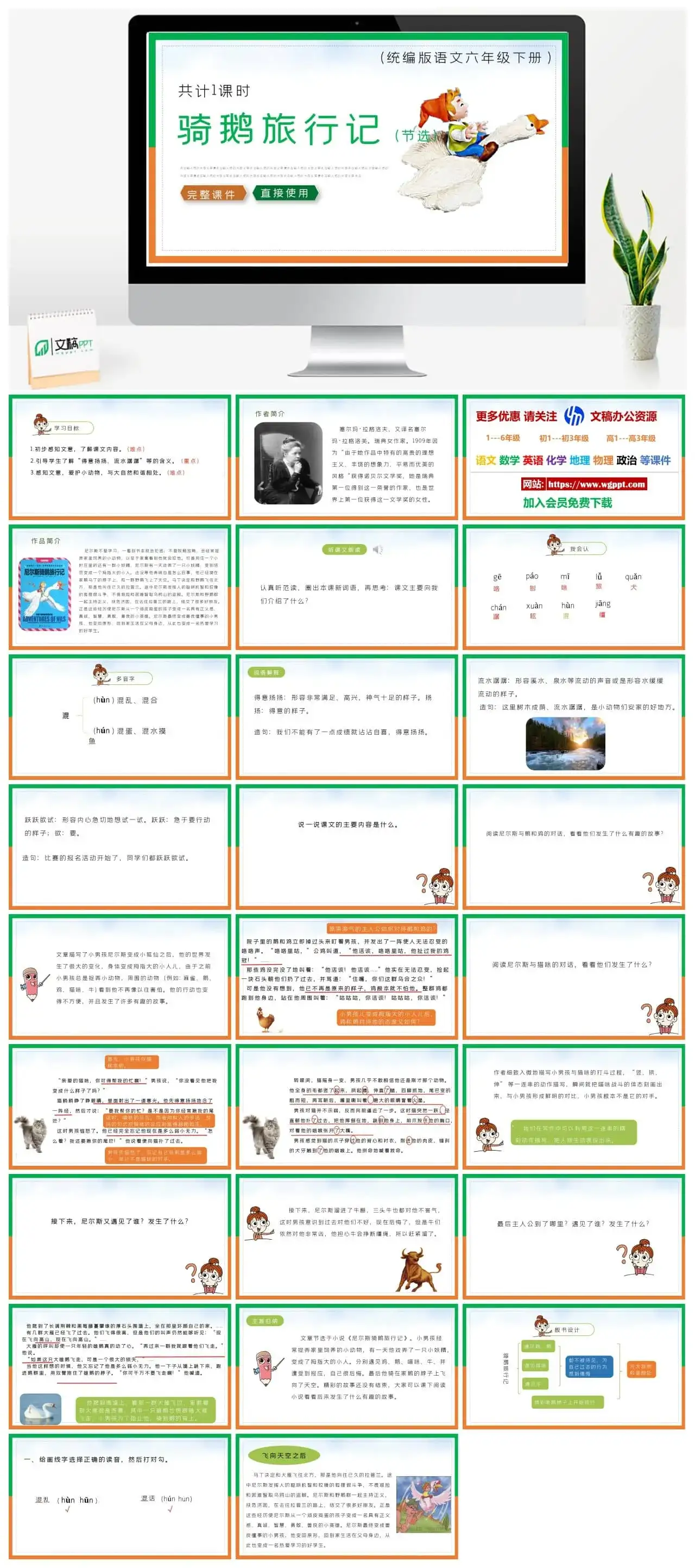 部编版六年级语文下册PPT课件骑鹅旅行记