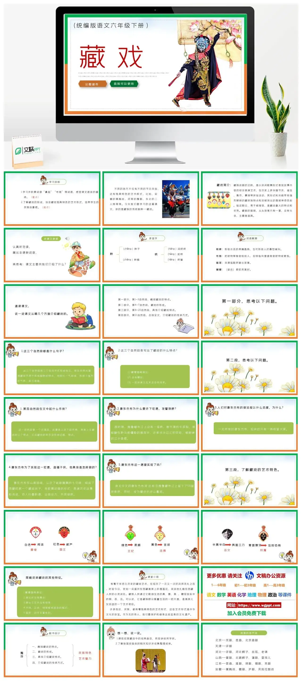 部编版六年级语文下册PPT课件藏戏