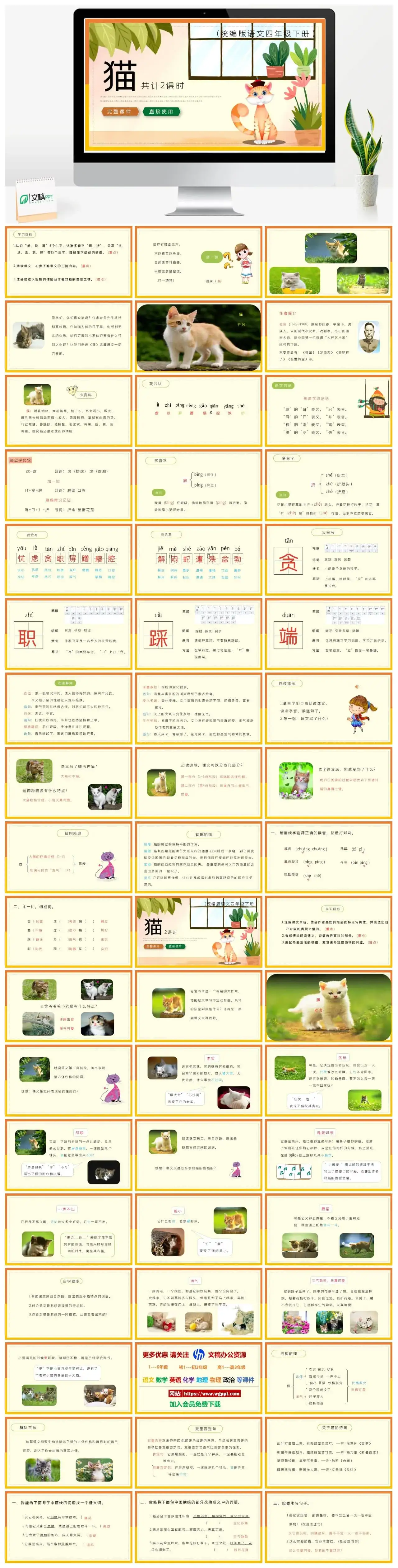 部编版四年级语文下册PPT课件猫