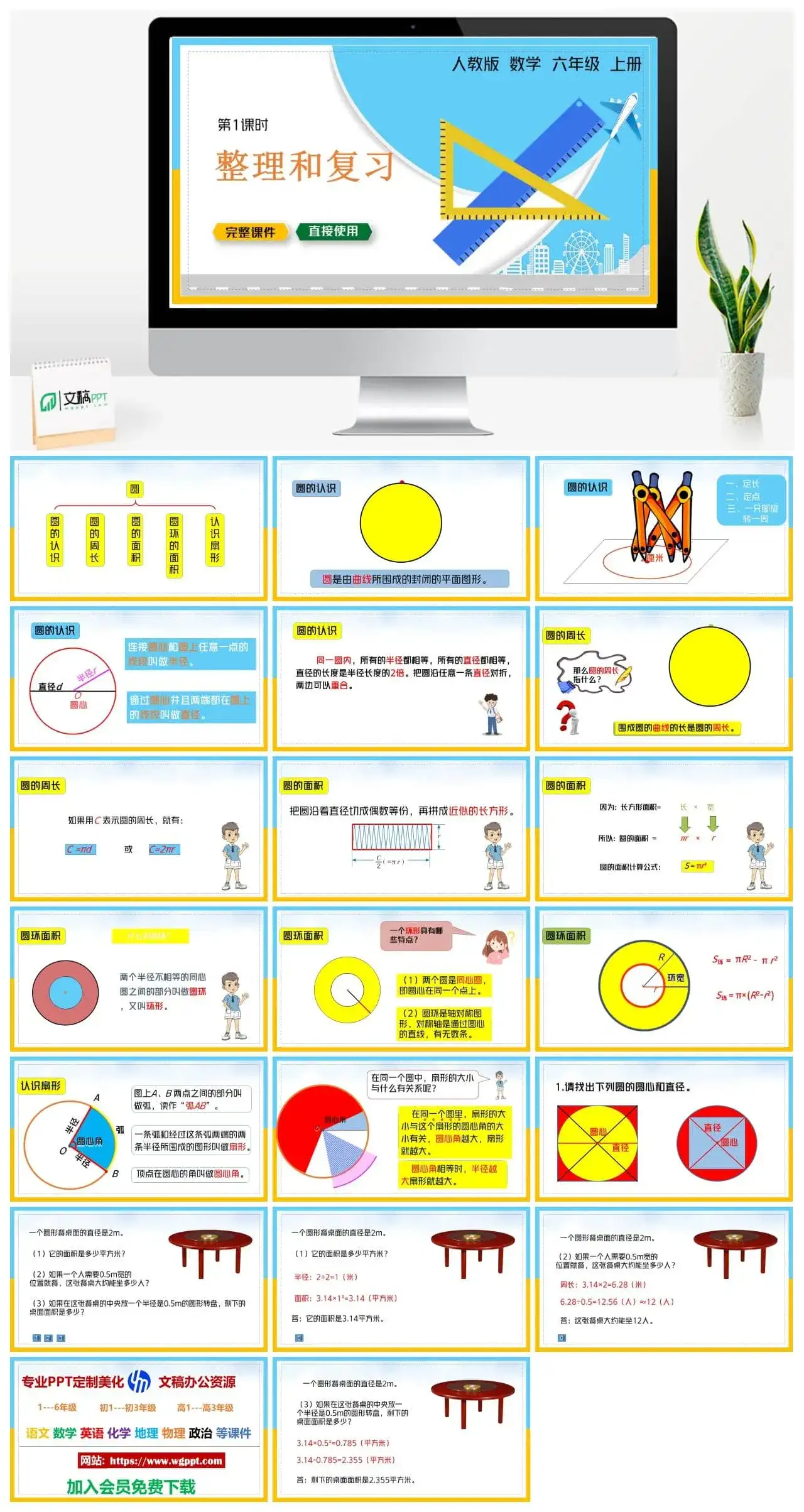 人教版六年级数学上册人教数学六年级上册PPT课件整理和复习