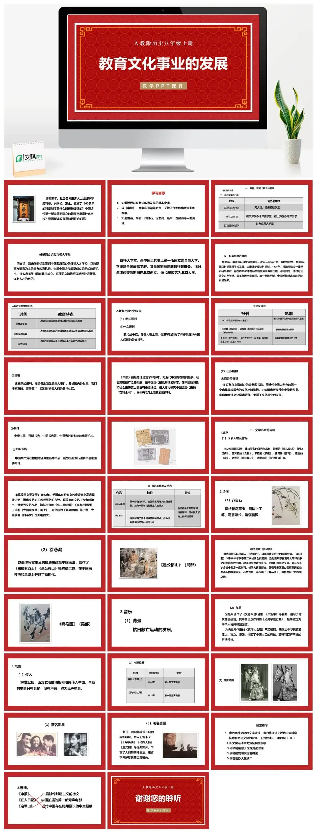 八年级历史上册人教版历史八年级上册PPT课件教育文化事业的发展