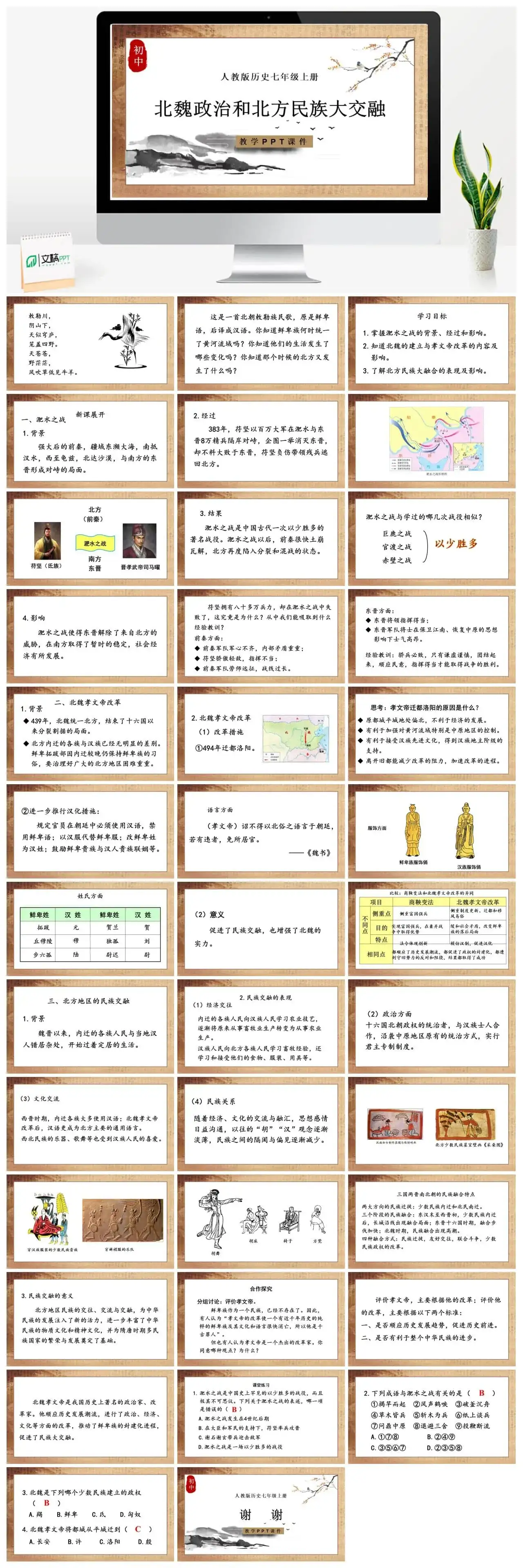 七年级历史上册人教版历史七年级上册PPT课件北魏政治和北方民族大交融