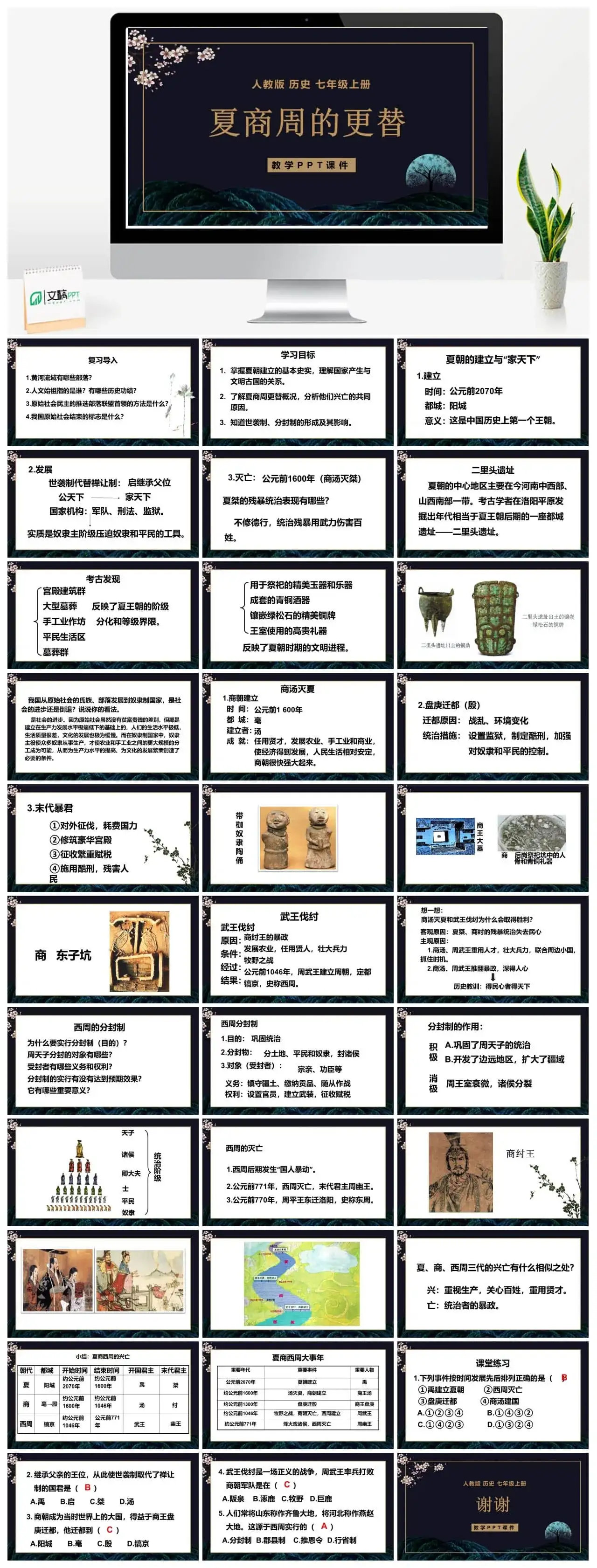 七年级历史上册人教版历史七年级上册PPT课件夏商周的更替