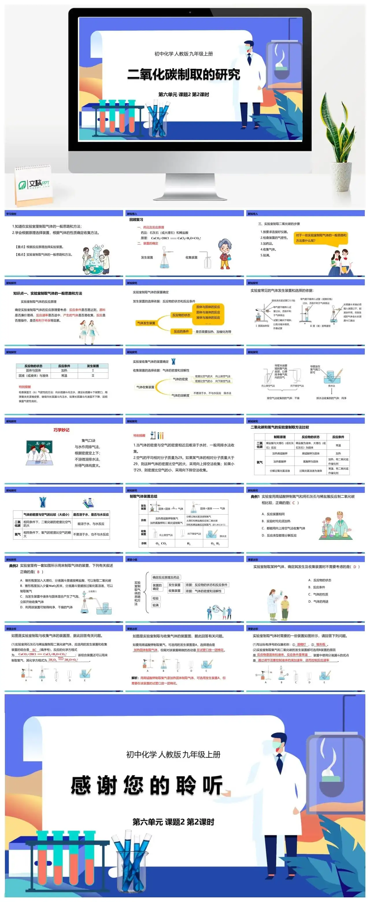 人教版九年级化学人教九（上）第6单元课题2二氧化碳制取的研究（第二课时）