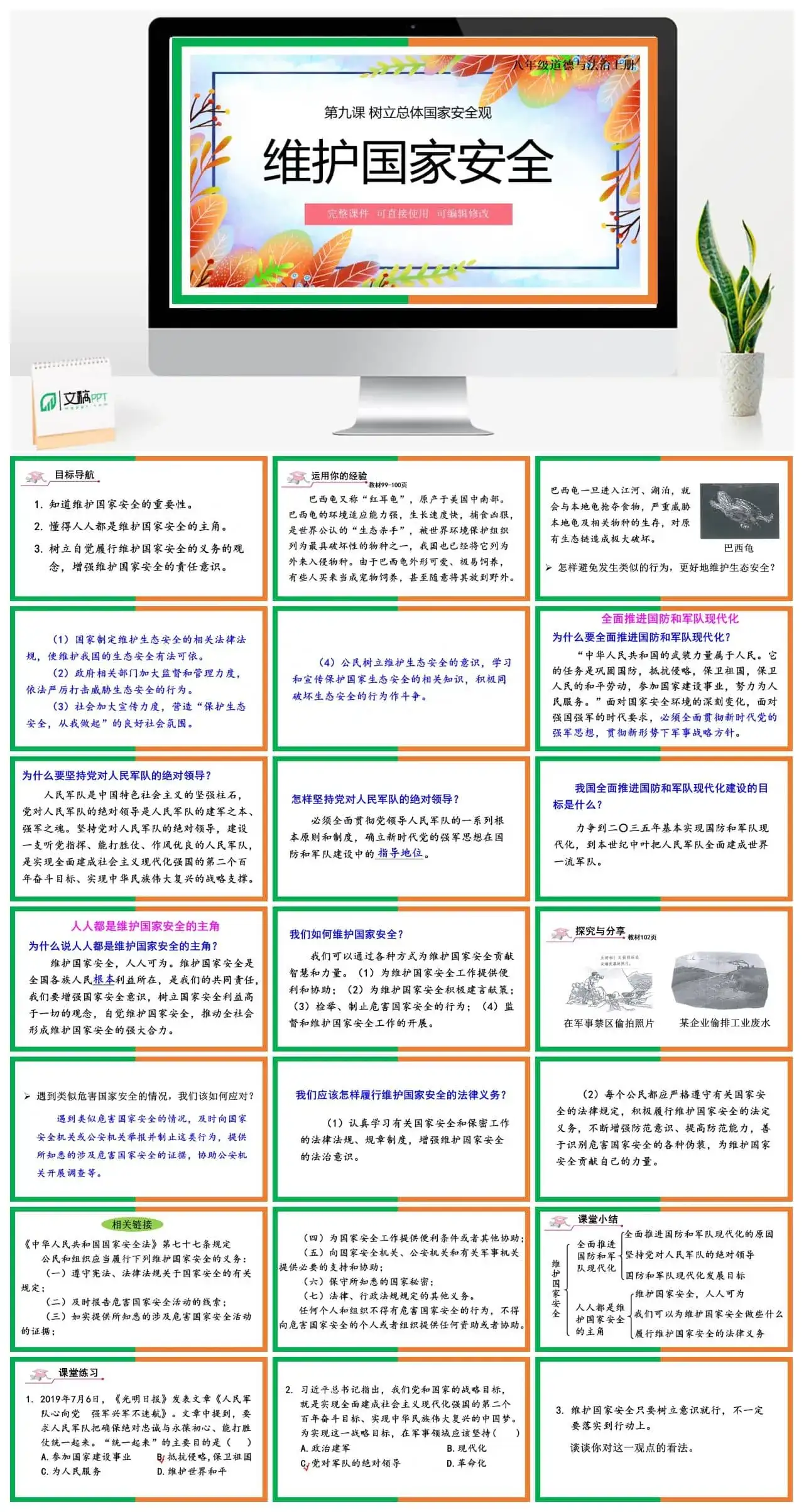 八年级道德与法治道法八年级上册第2课时维护国家安全