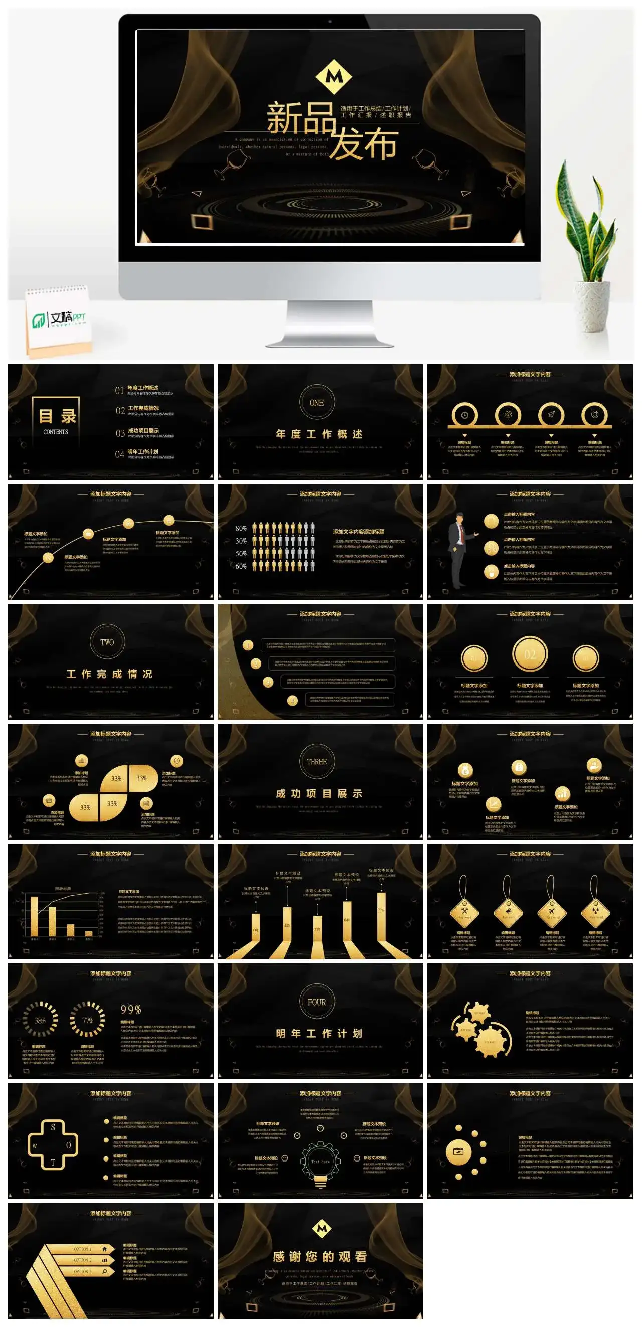 商务新品发布汇报总结述职报告PPT模板