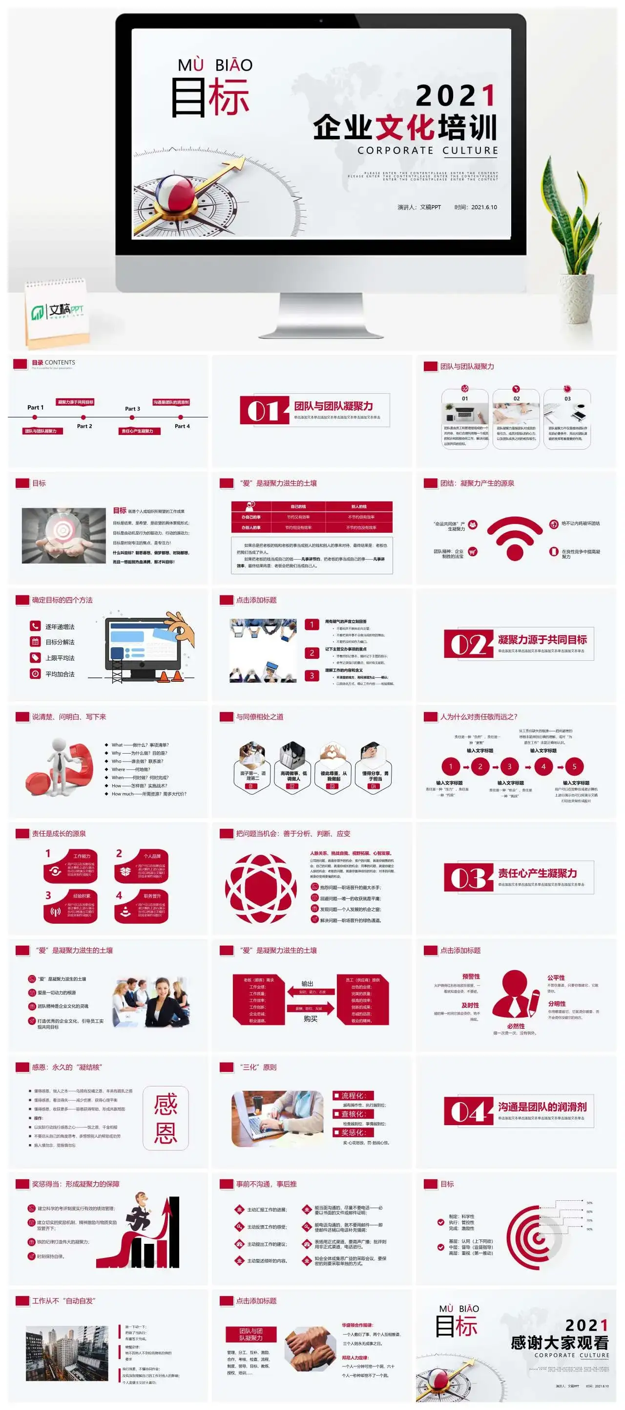 简约风企业文化培训PPT模板