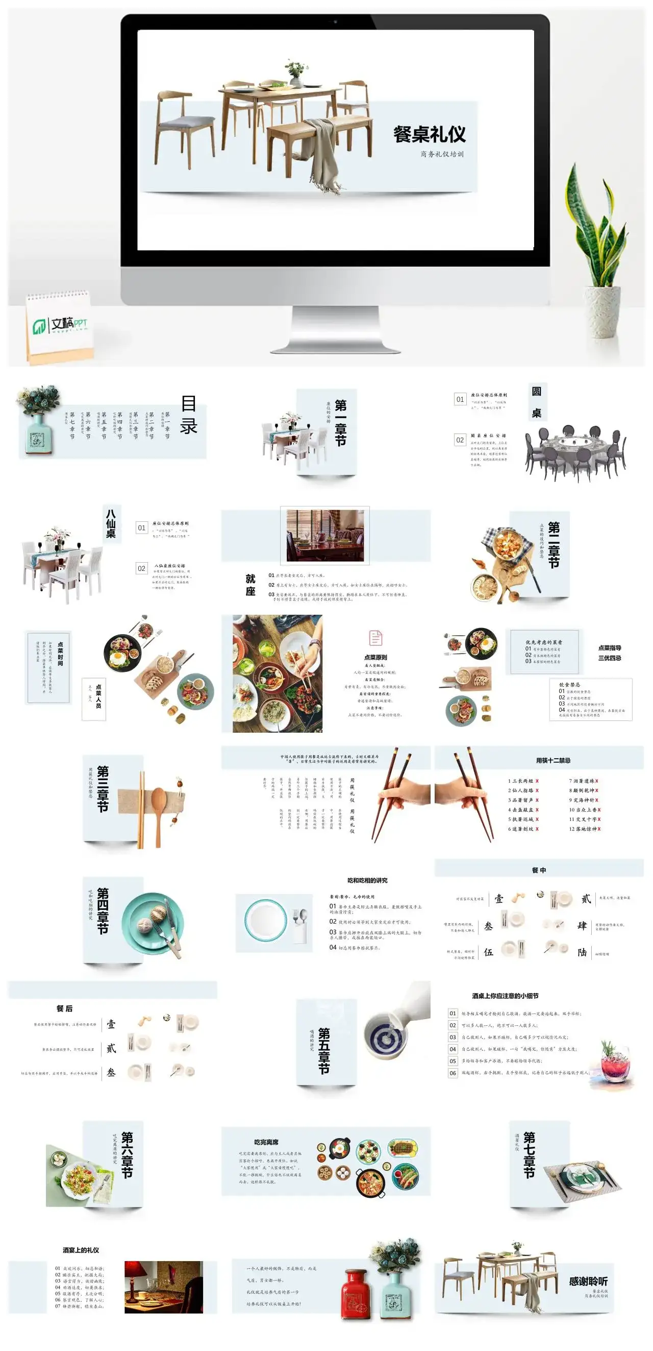 商务礼仪培训餐桌礼仪PPT模板