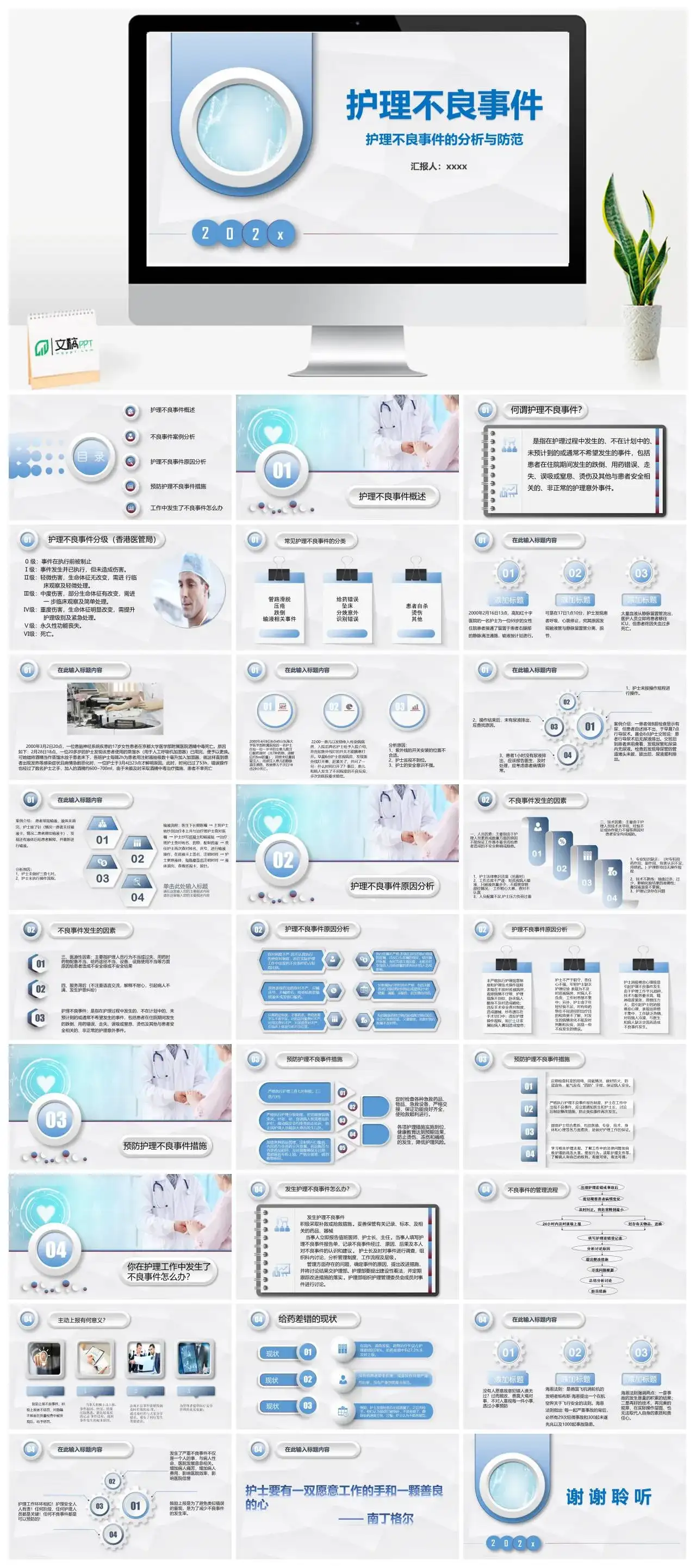 护理不良事件护理不良事件的分析与防范PPT模板