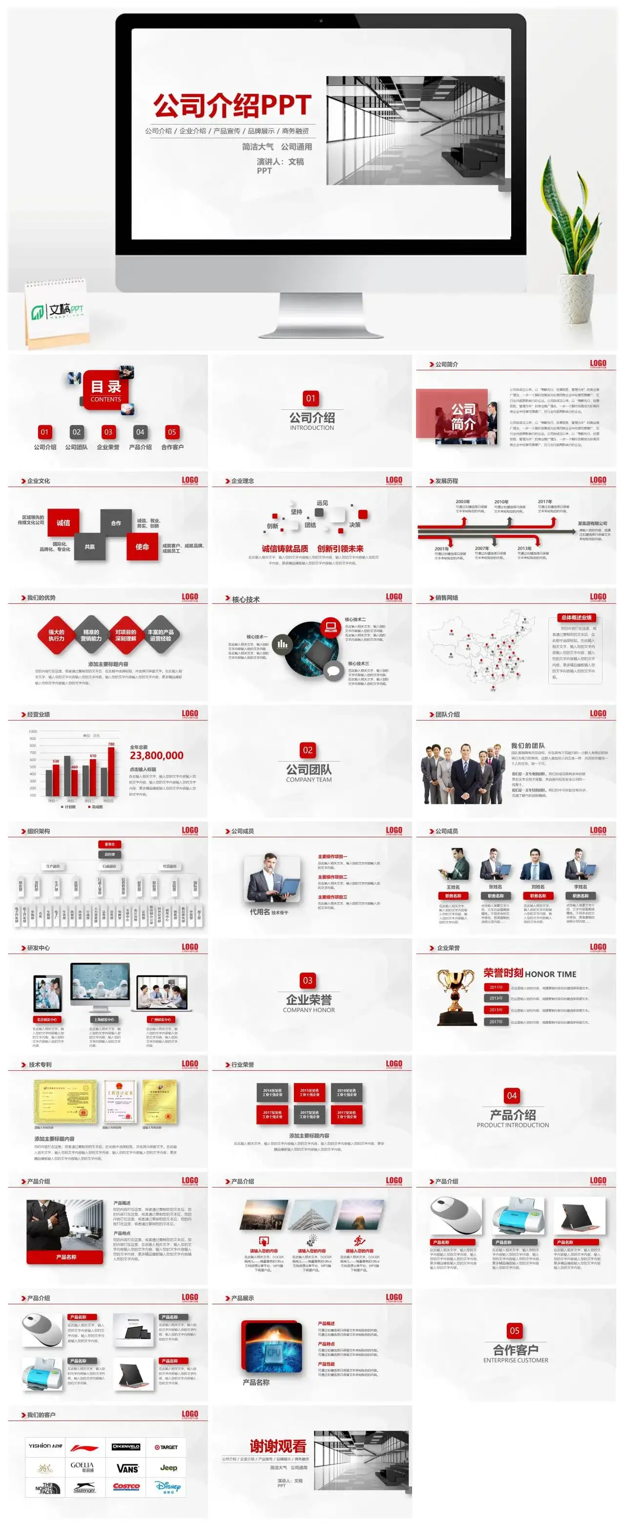 简约大气公司介绍产品宣传企业介绍PPT模板