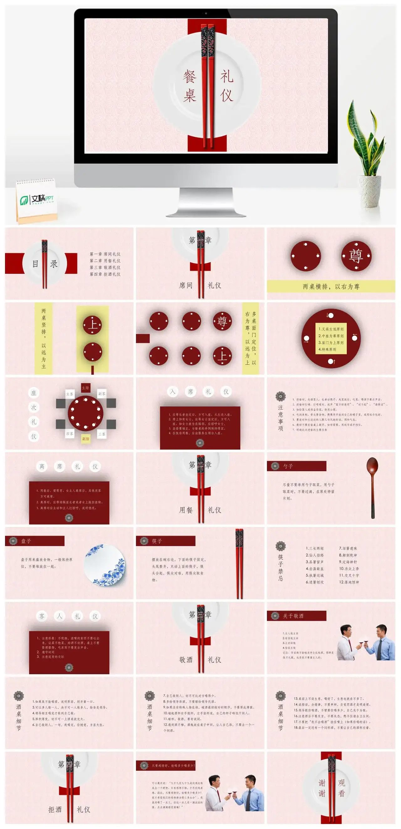 餐桌礼仪PPT模版