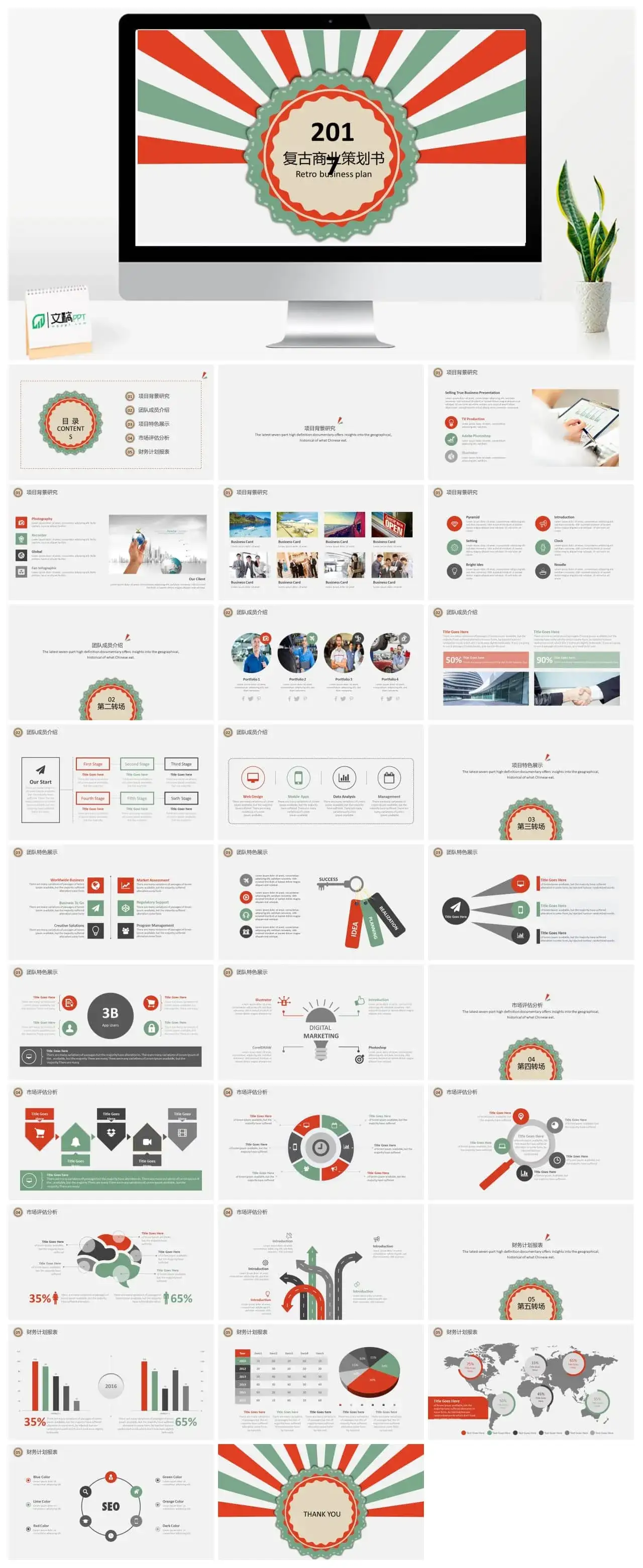 大气复古商业策划书项目介绍PPT模板