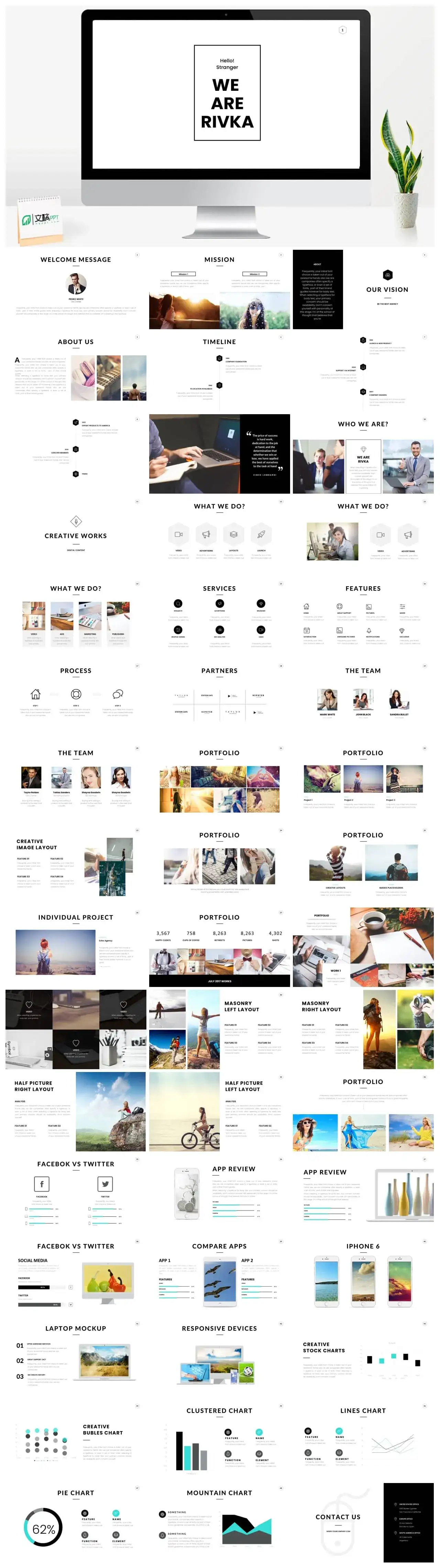 高端时尚杂志风格服装画册PPT模板