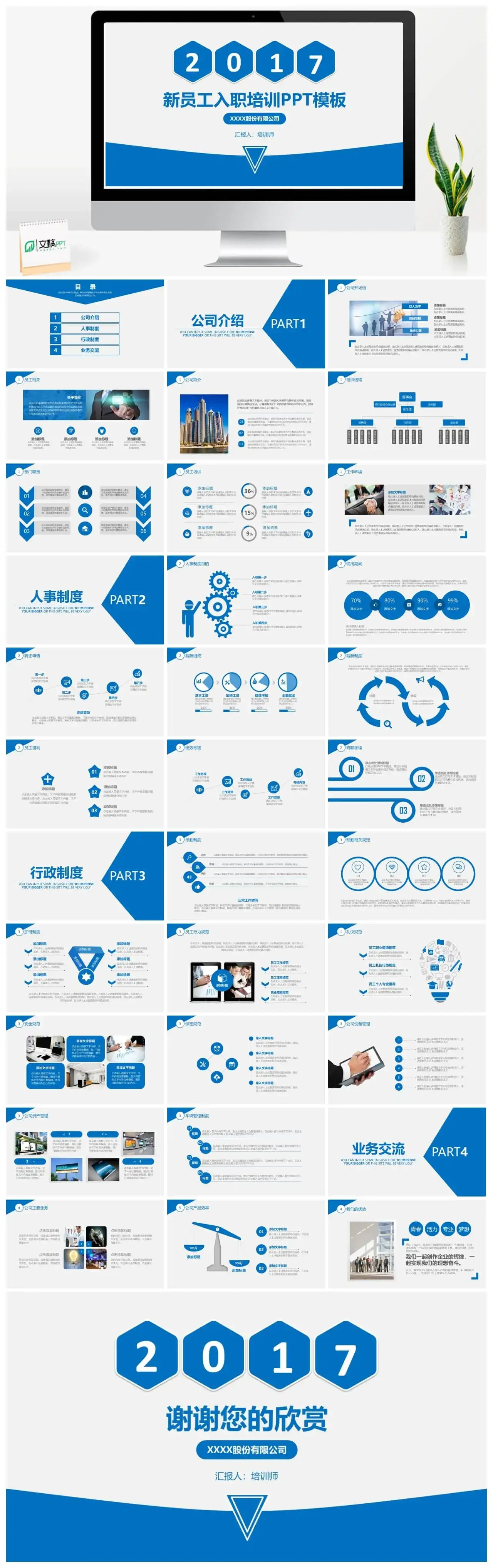 企业新员工岗位入职培训PPT模板
