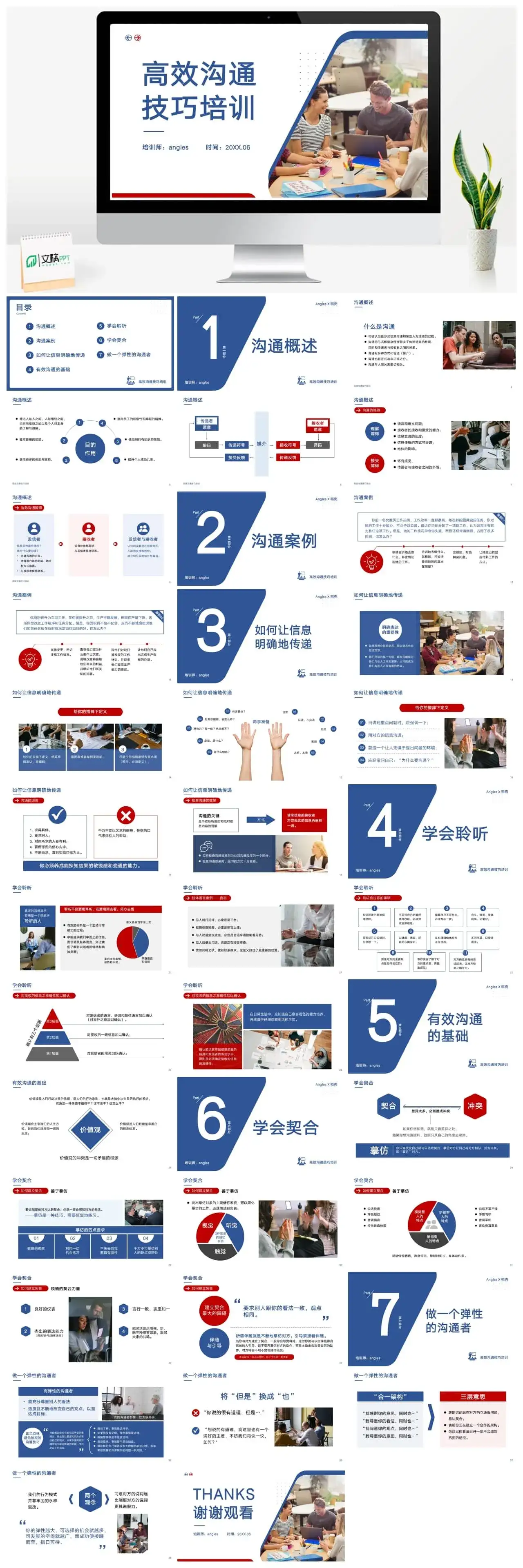 高效沟通技巧新员工入职岗位培训ppt模板
