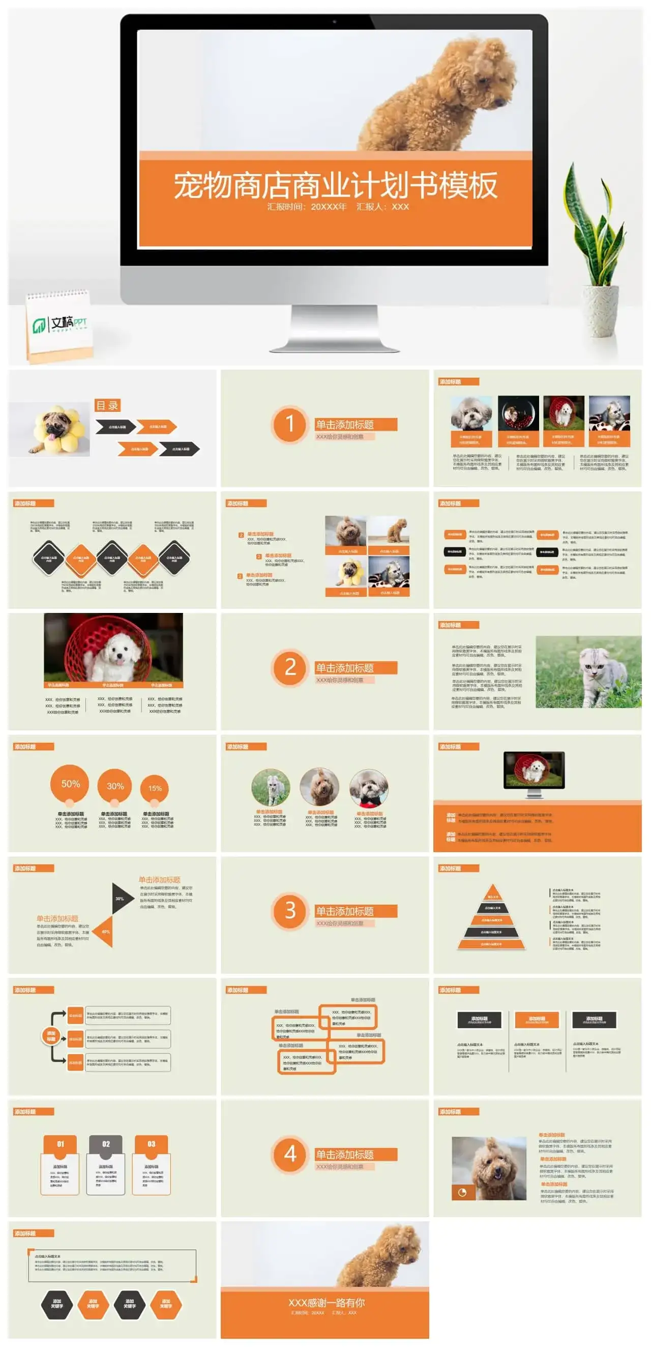 宠物商店商业计划书PPT模板