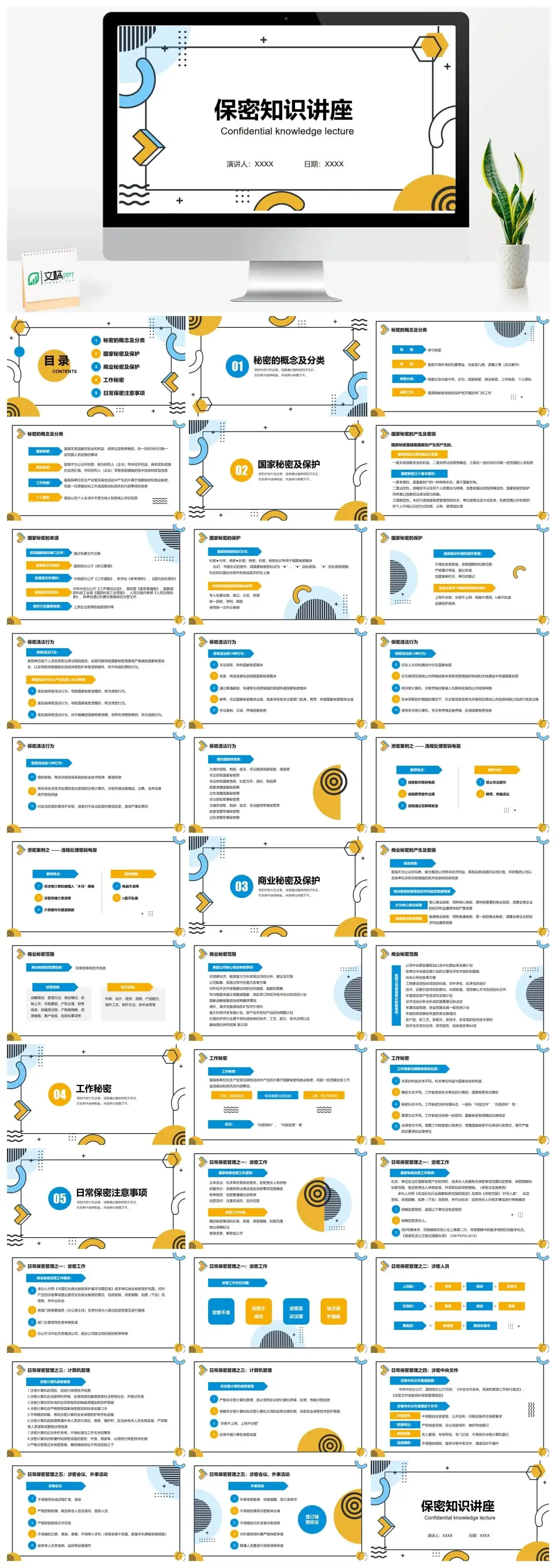 保密知识学习培训讲座ppt模板