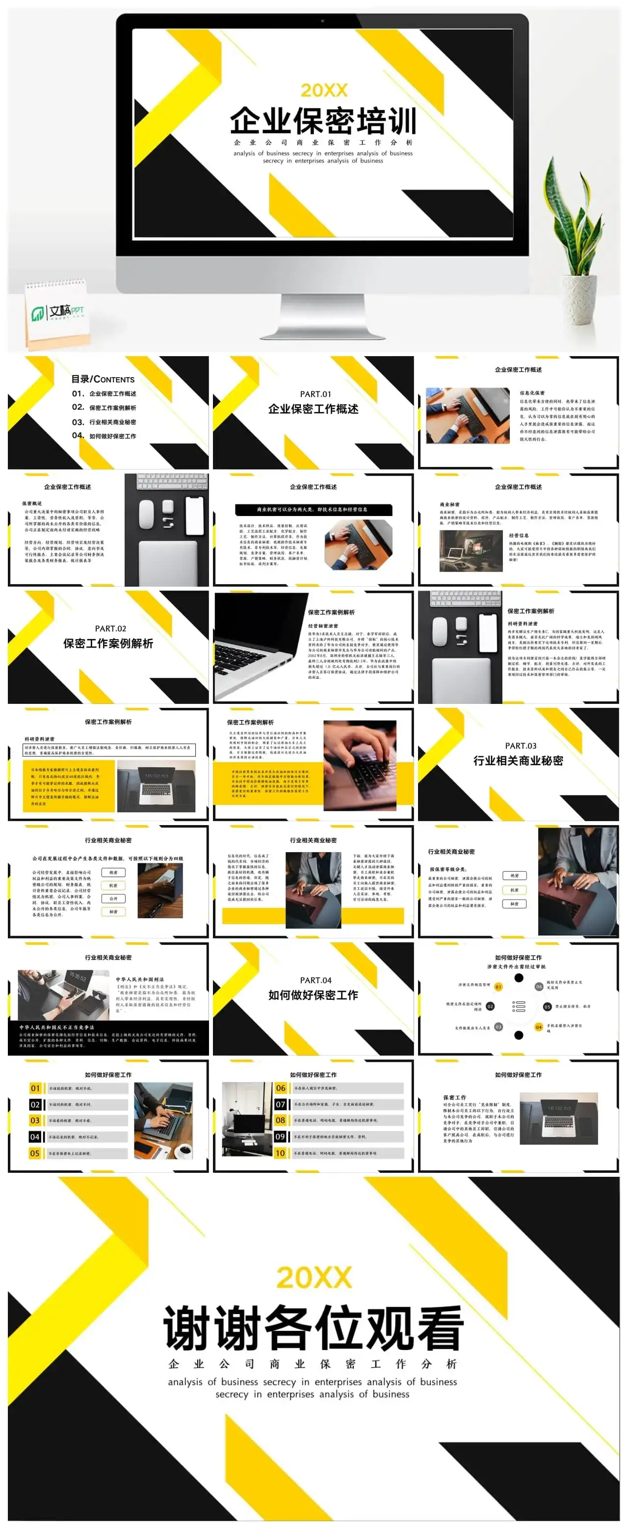 企业保密工作培训ppt模板