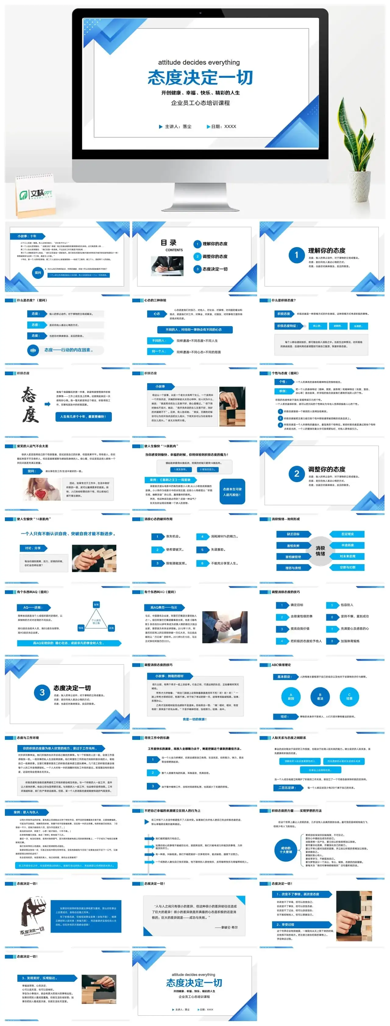 态度决定一切员工心态培训ppt模板