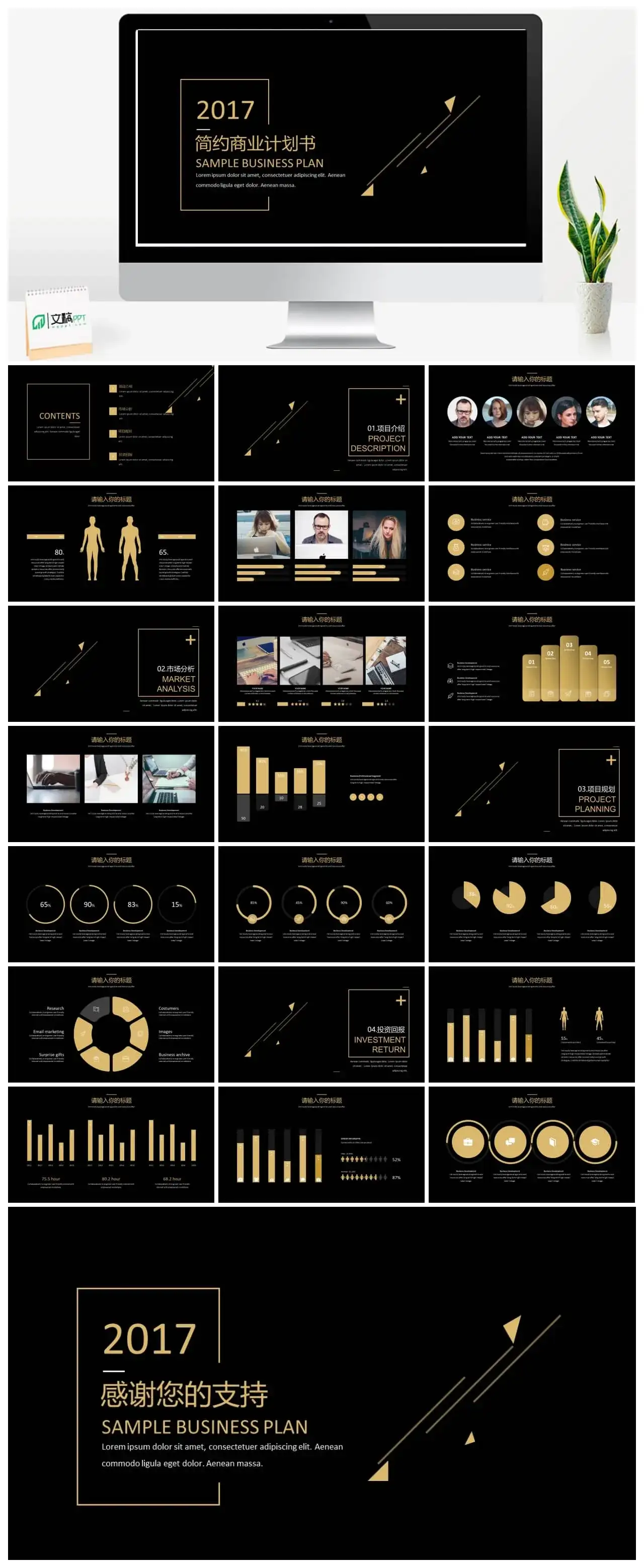 黑金高端商业计划书PPT模板