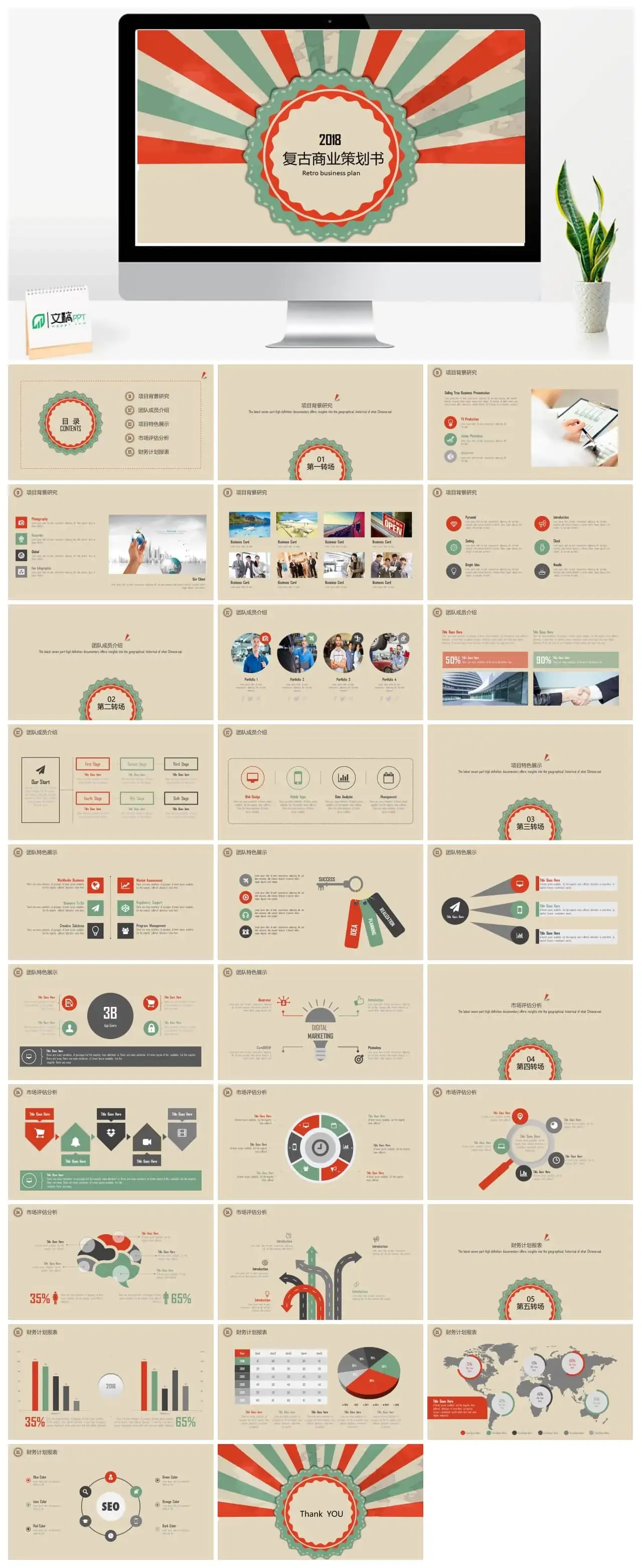 大气质感复古风格商业策划PPT模板