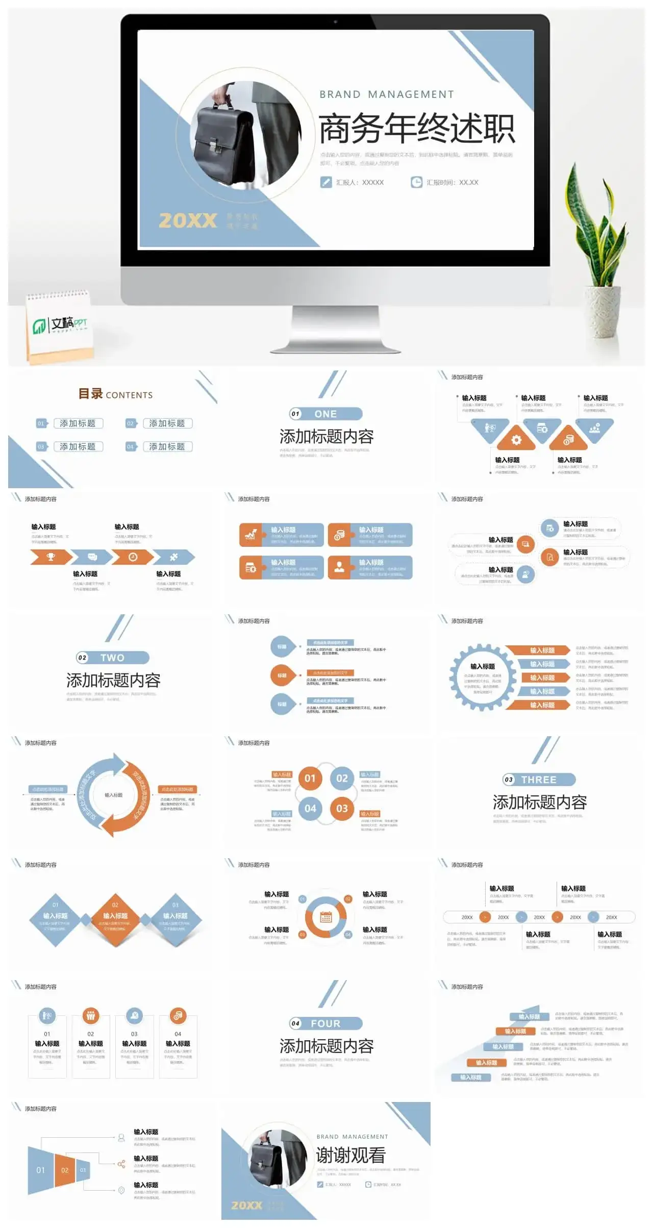 商务年终述职报告ppt模板