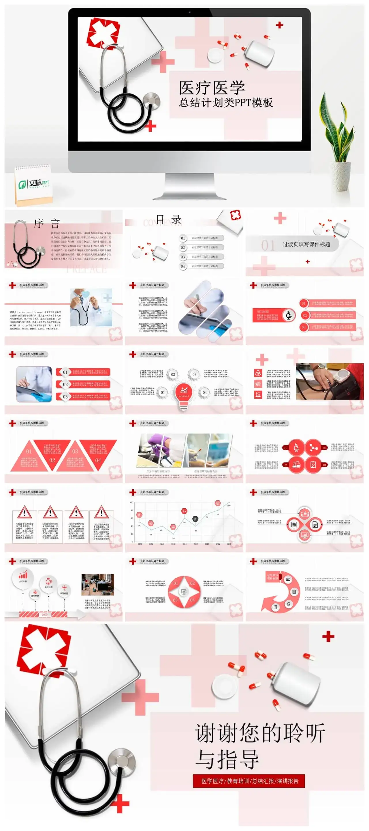 医学医院类工作总结汇报类PPT模板 医学医院类工作总结汇报类PPT模板