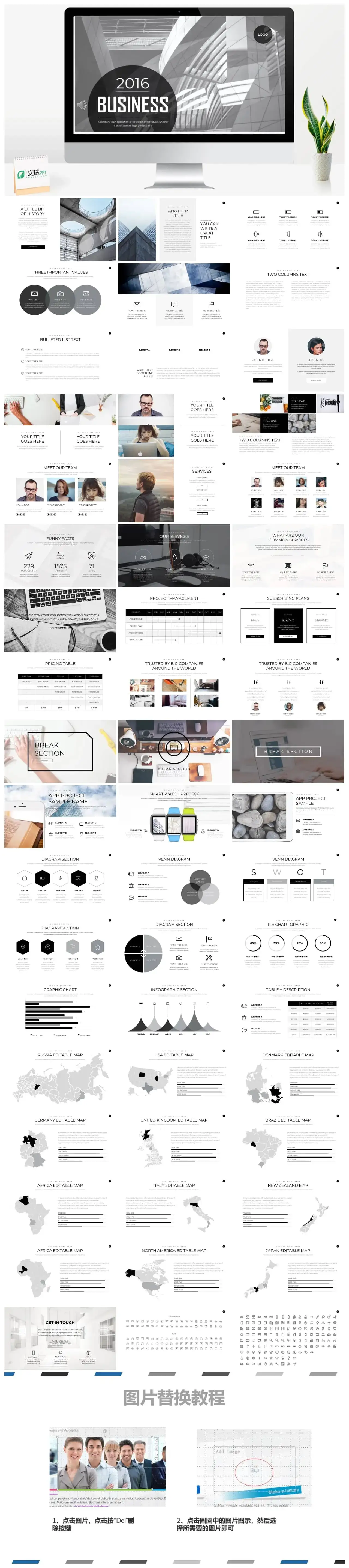 现代城市风格商务合作PPT模板