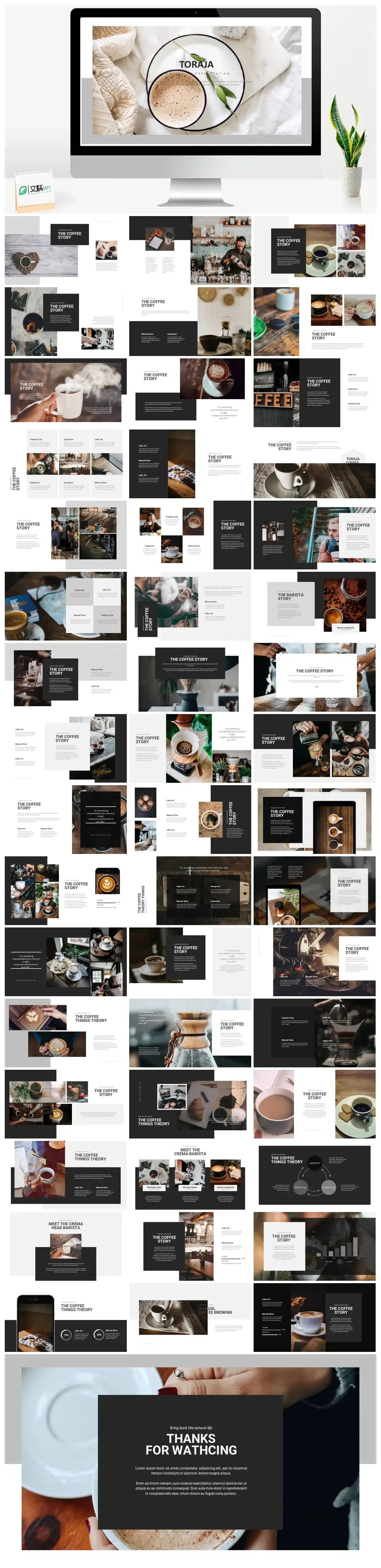 黑色咖啡主题ppt模板