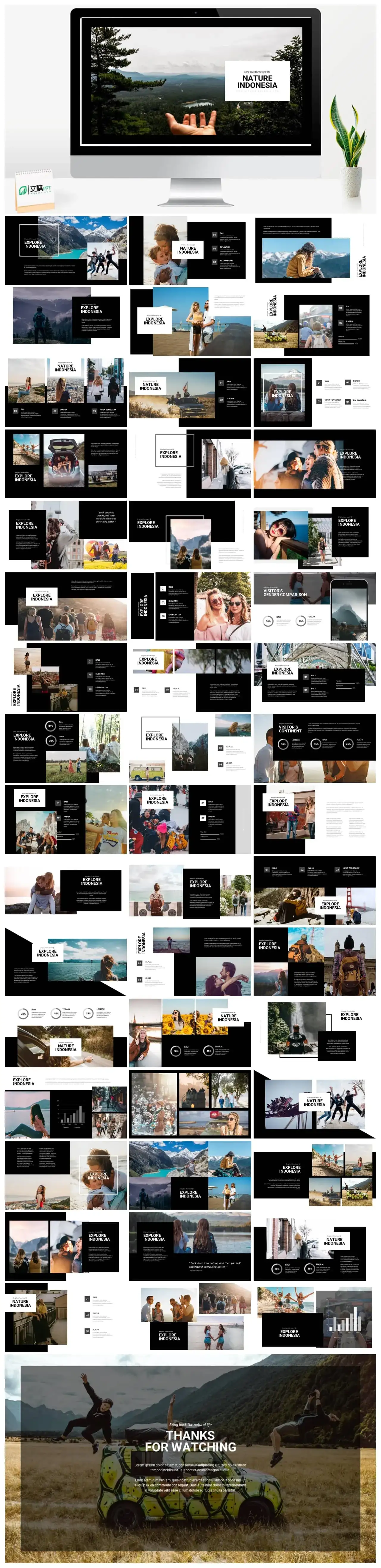 黑色旅游主题ppt模板