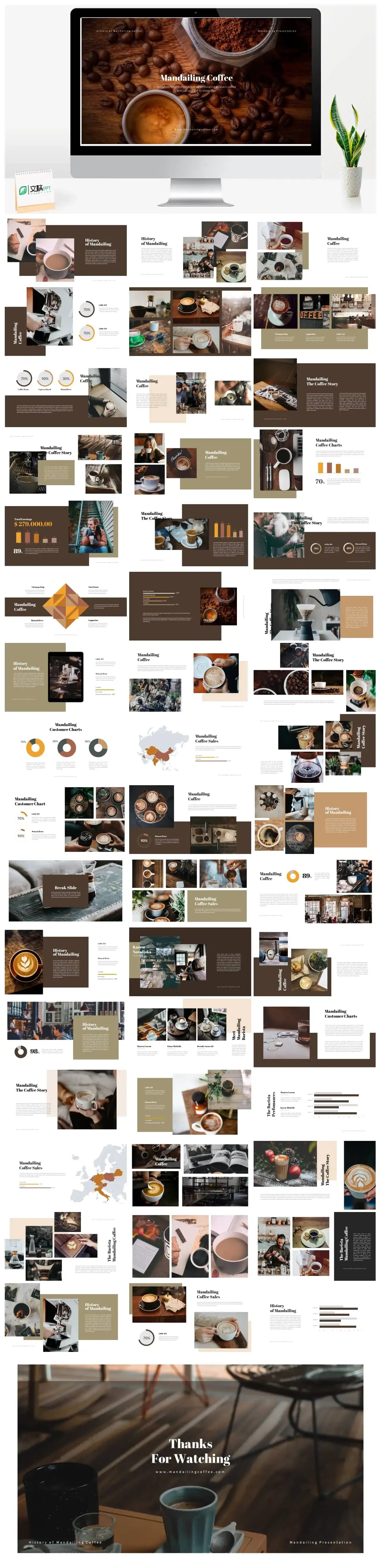 棕色咖啡主题ppt模板