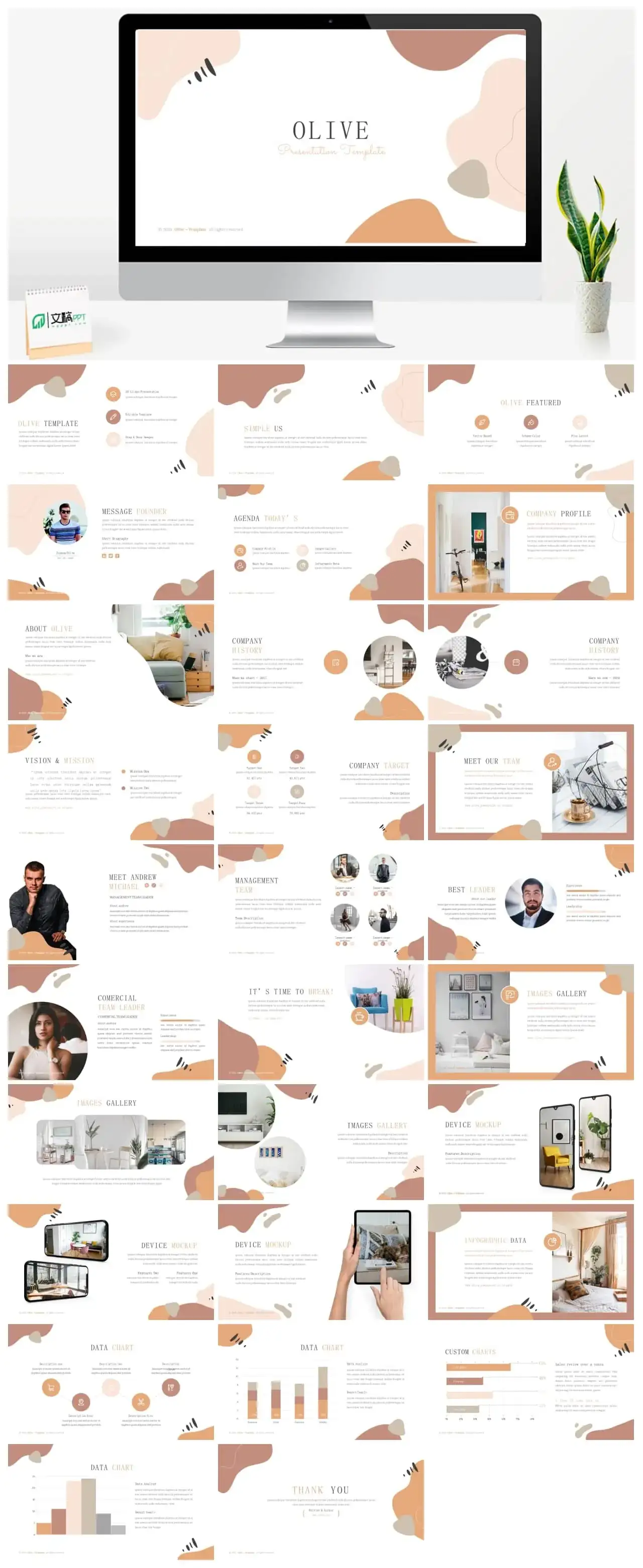 棕色家居商务ppt模板