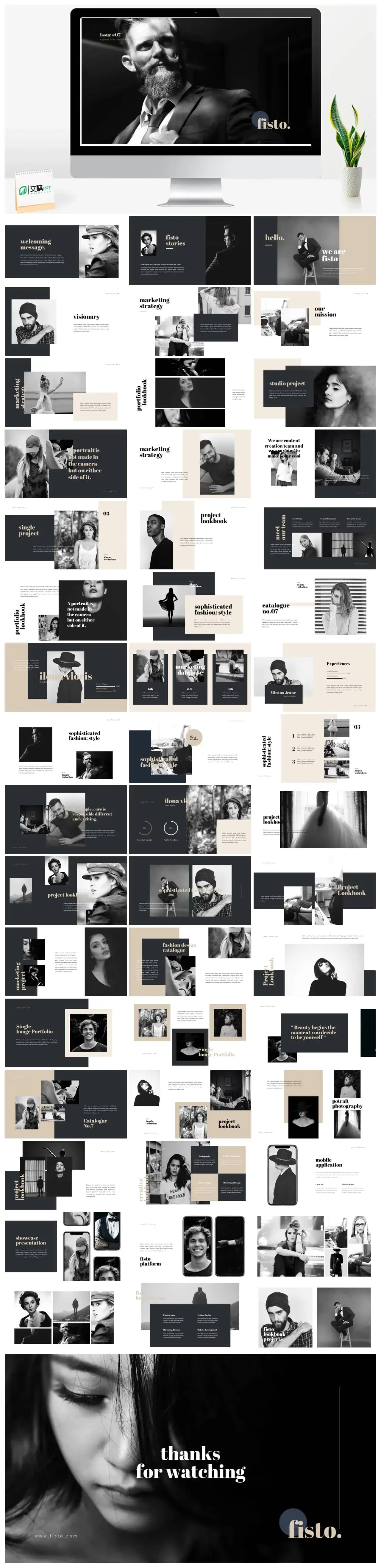 黑白商务PPT模版