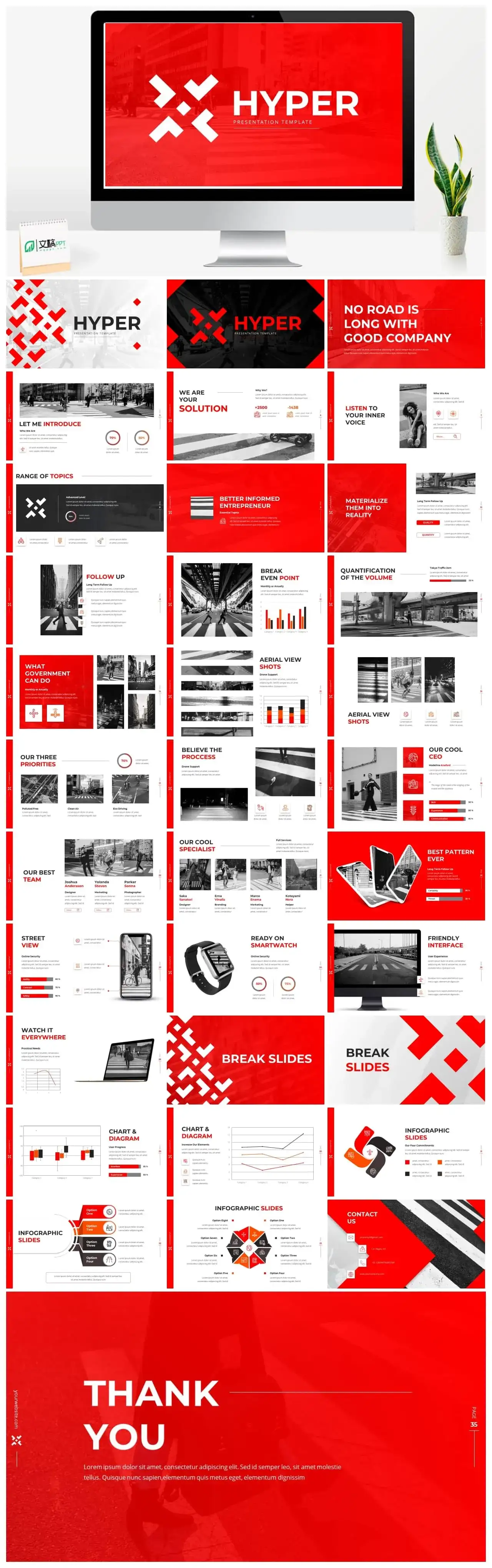 红色公司简介商务风ppt模板