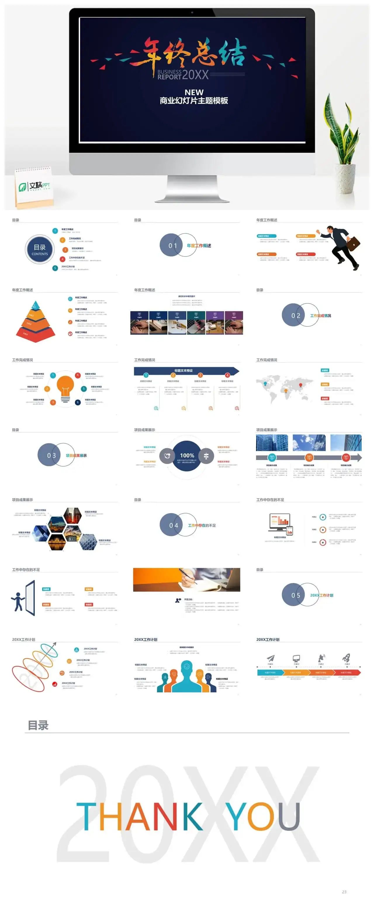 公司企业年终总结商务汇报PPT模板