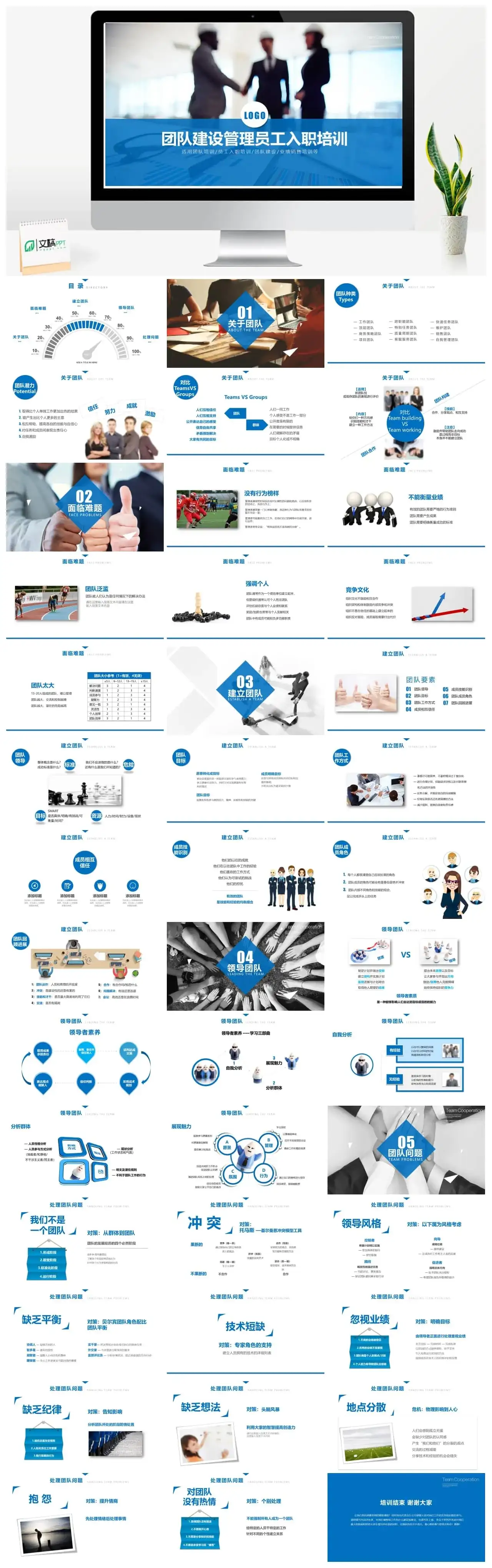 公司企业团队建设员工入职培训通用PPT模板