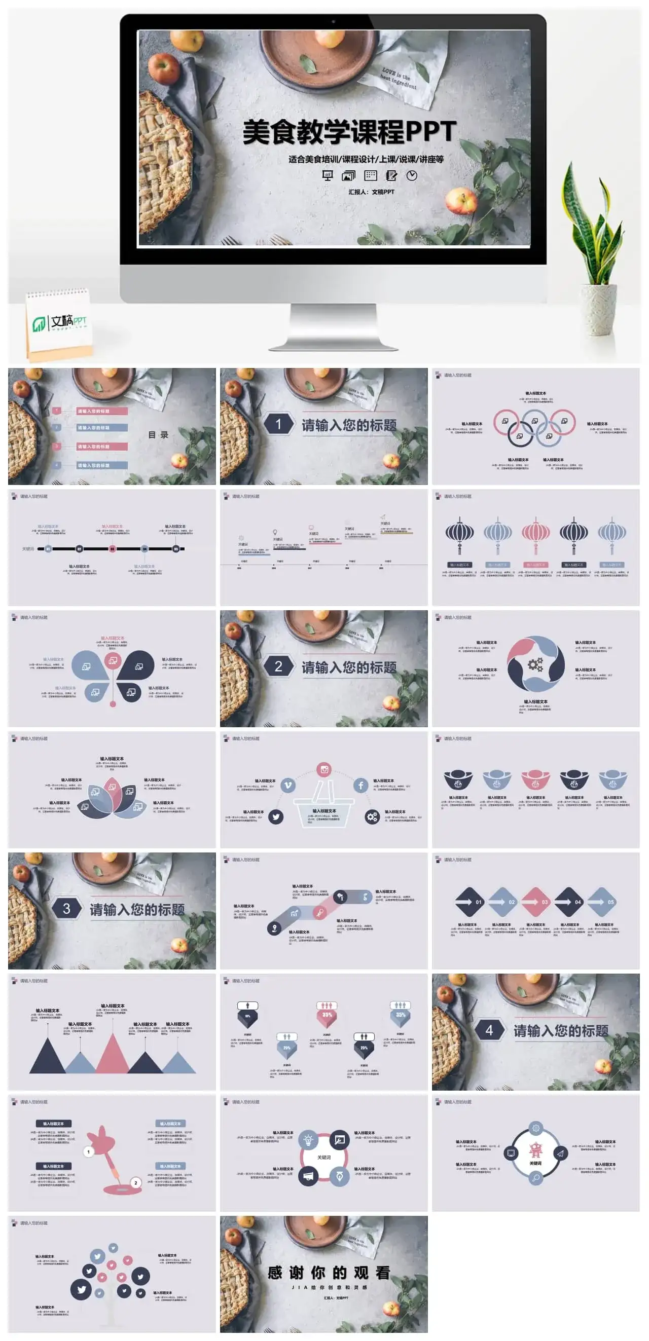 餐饮业美食教学培训通用ppt模板