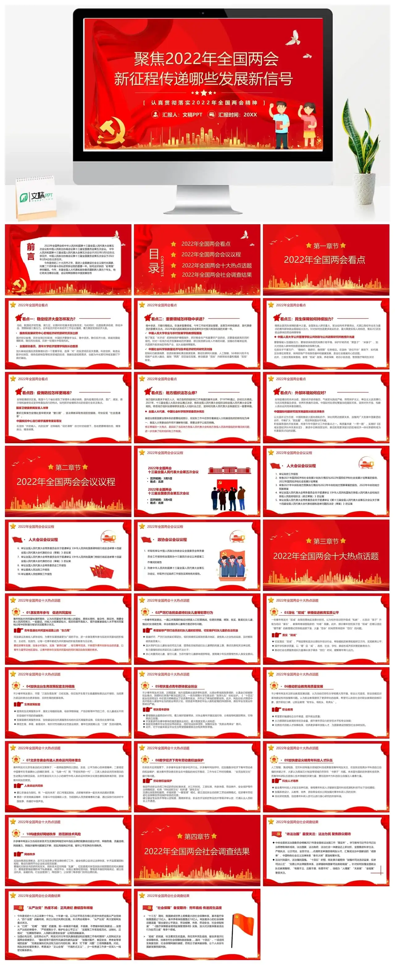 全国两会新征程传递哪些发展新信号PPT模板