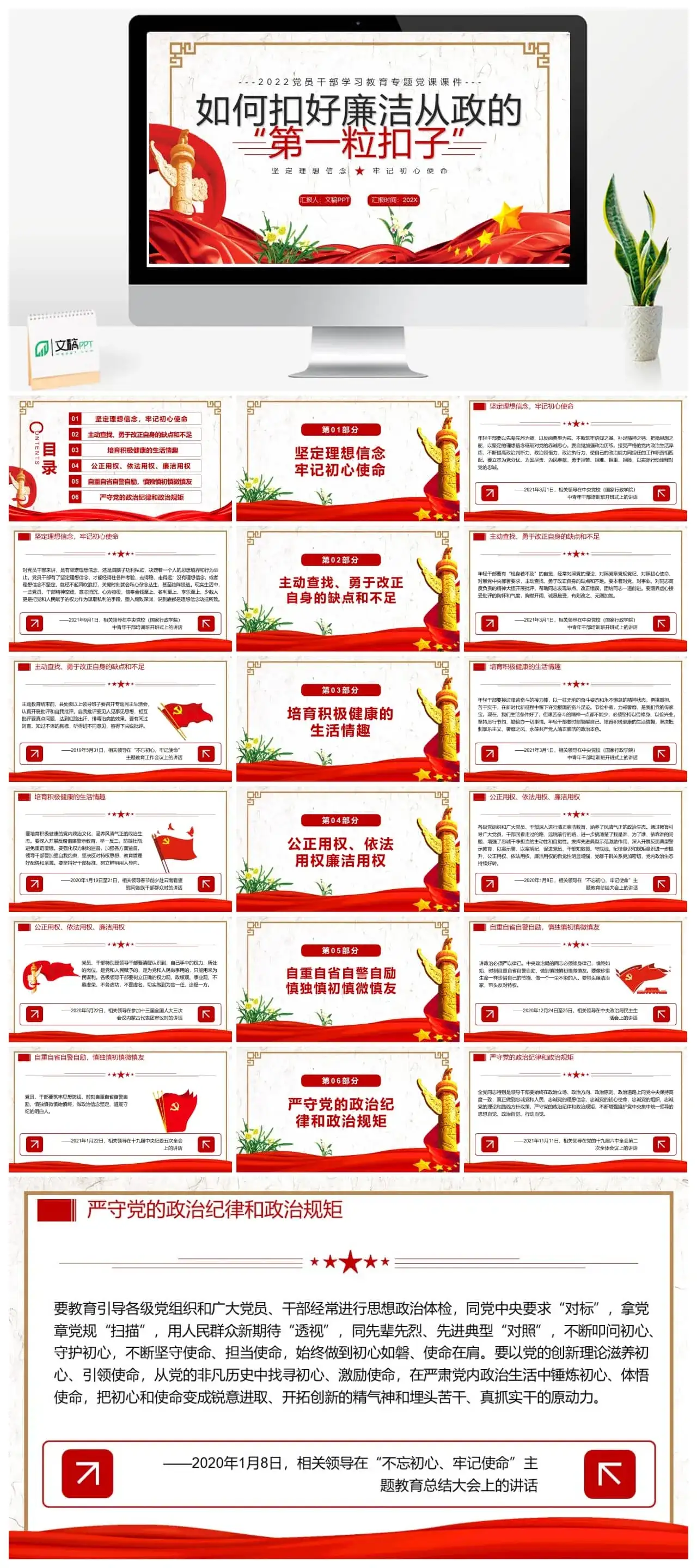 如何扣好廉洁从政的第一粒扣子PPT模板