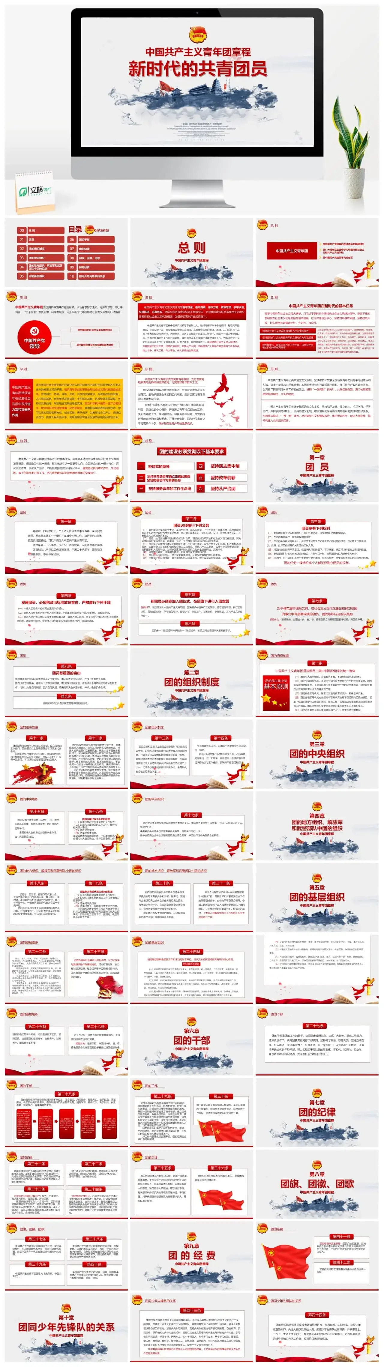 团员共青团章程PPT模板